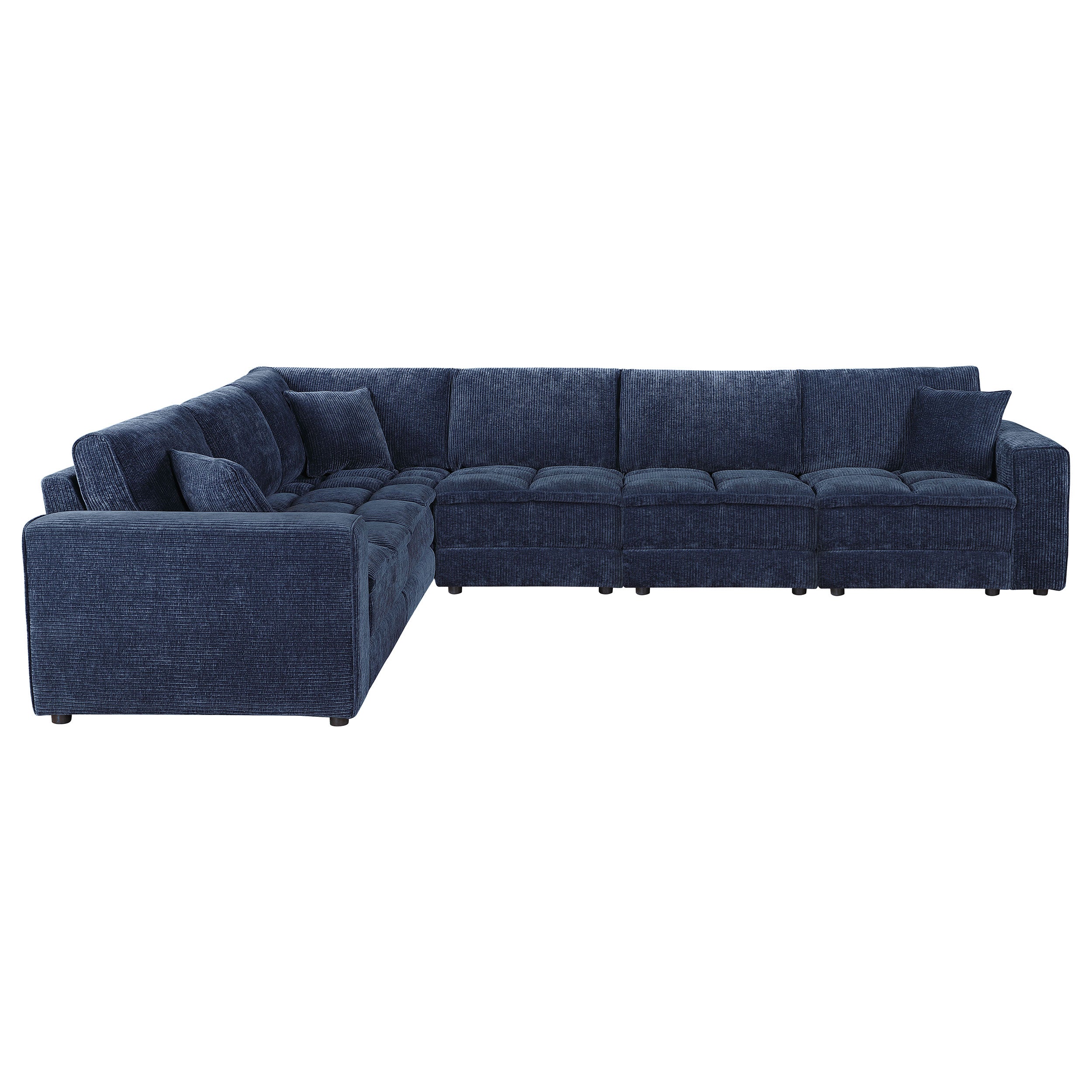 Atlantic 6-piece Upholstered Modular Sectional Sofa Blue — view 5
