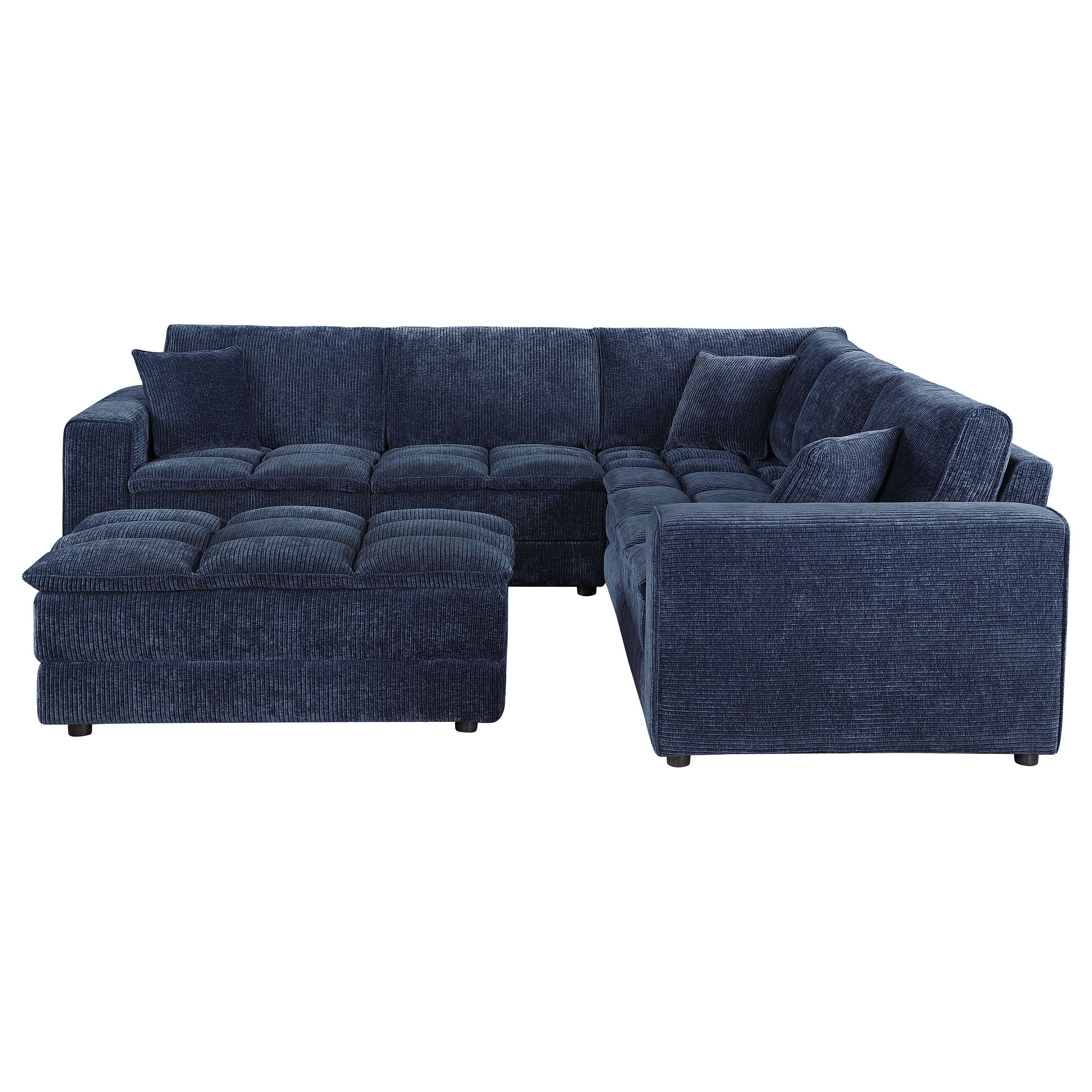 Atlantic 6-piece Upholstered Modular Sectional Sofa Blue — view 3