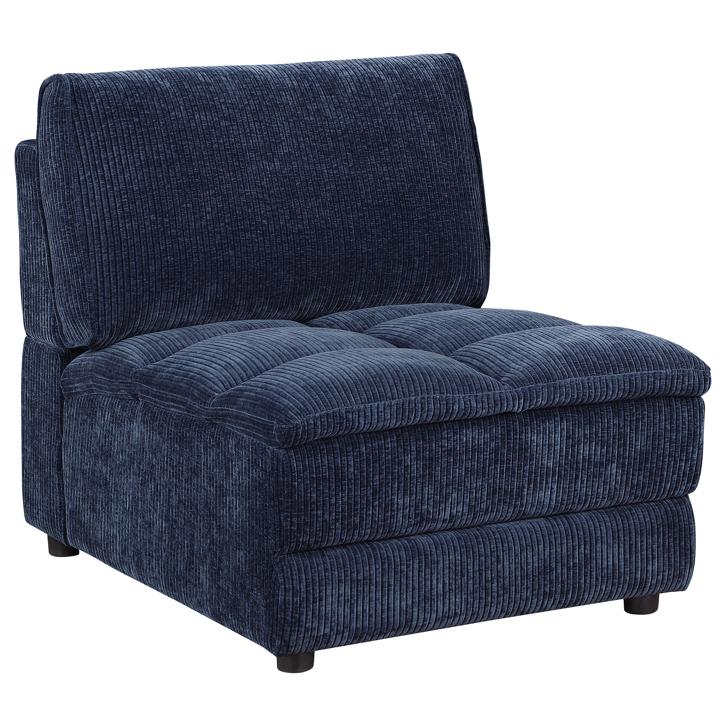 Atlantic Corduroy Upholstered Armless Chair Blue — view 1