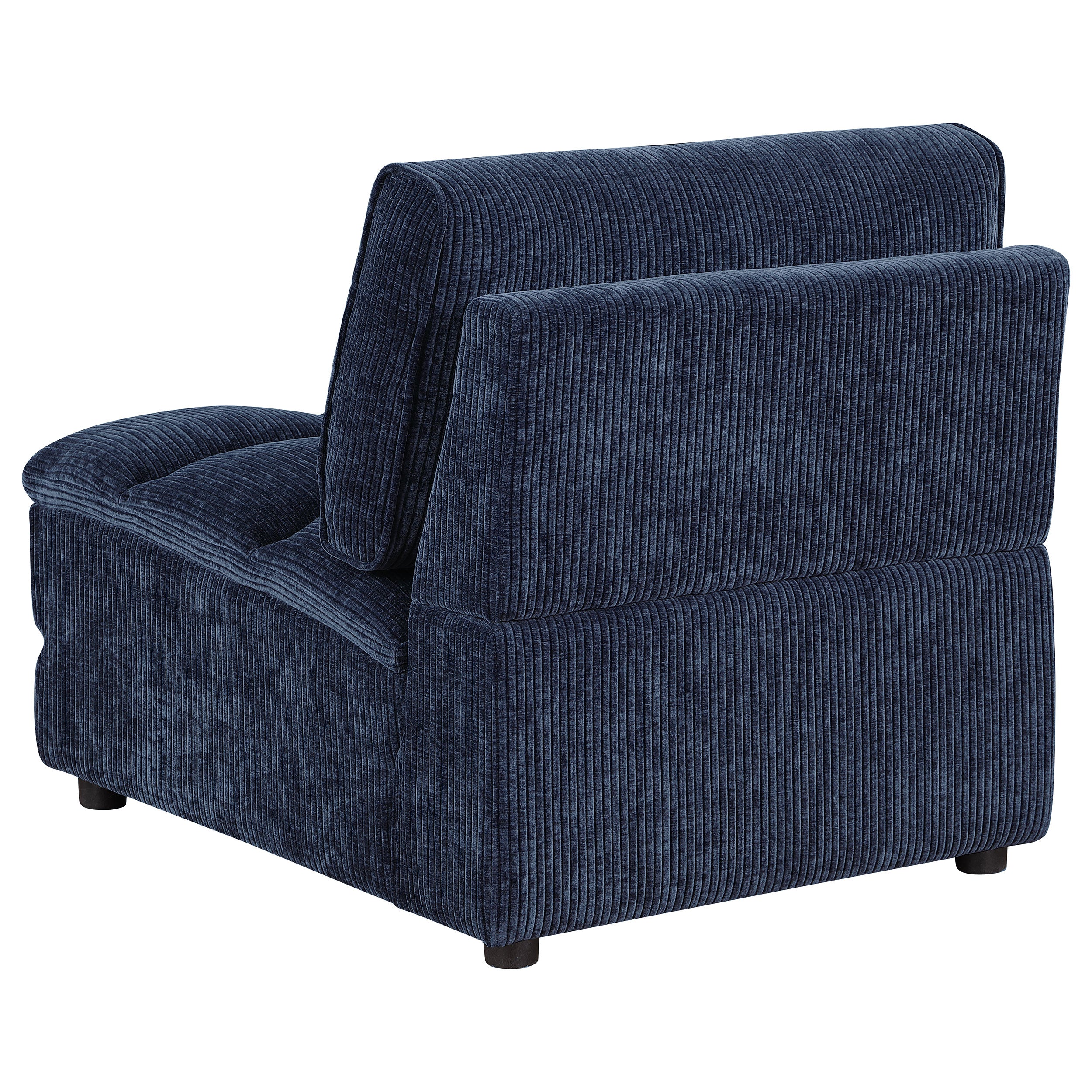 Atlantic Corduroy Upholstered Armless Chair Blue — view 5
