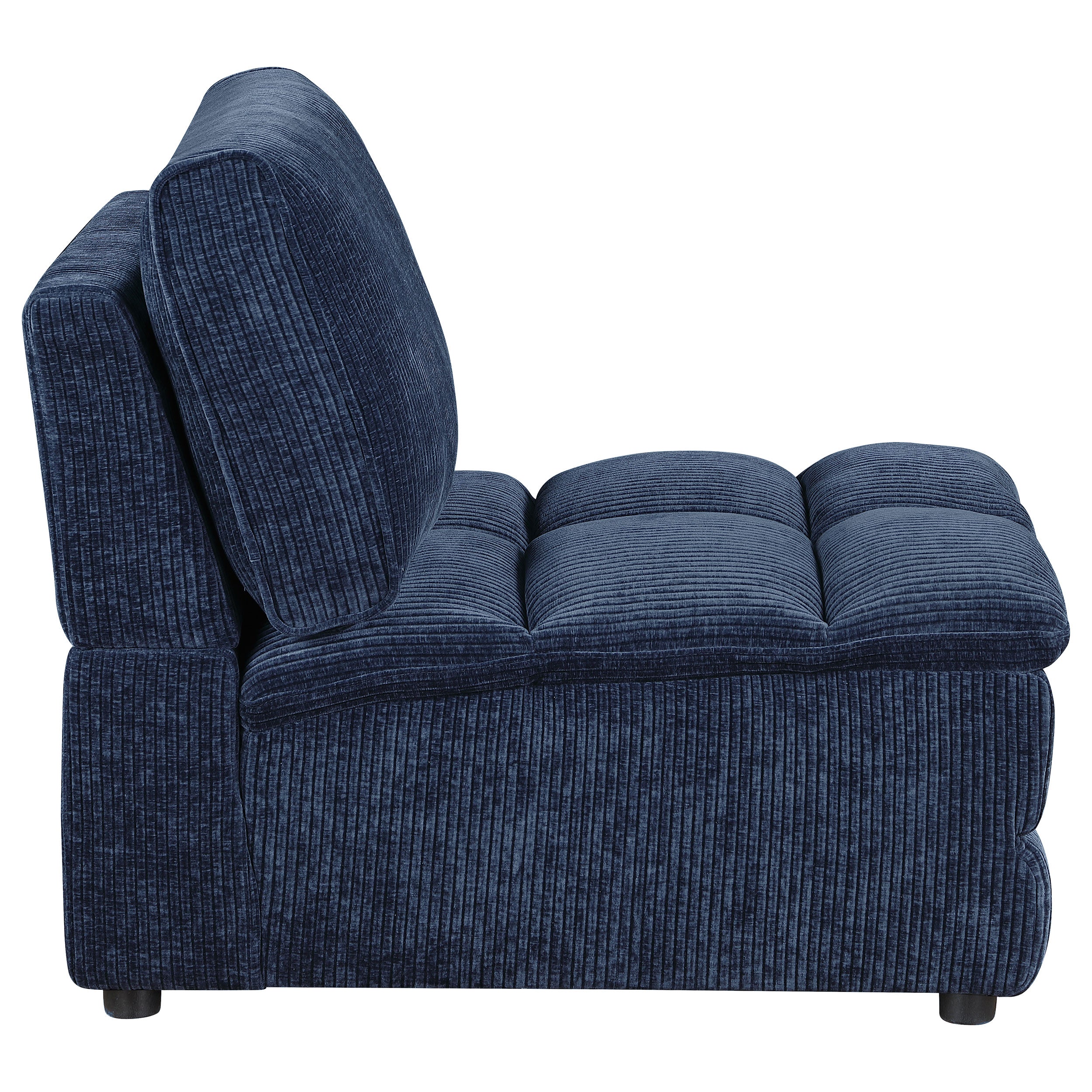 Atlantic Corduroy Upholstered Armless Chair Blue — view 7