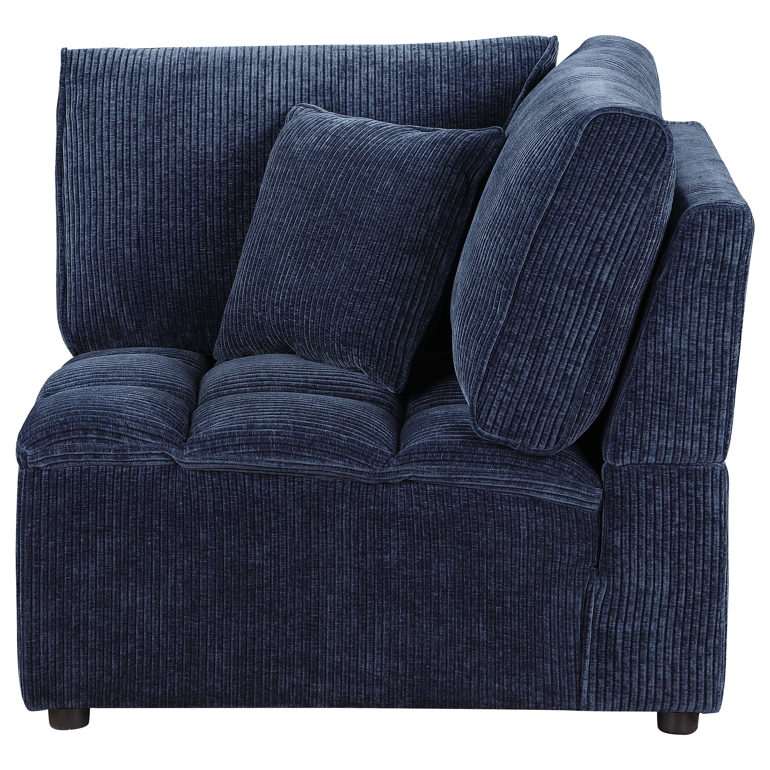 Atlantic Corduroy Upholstered Corner Chair Blue — view 2
