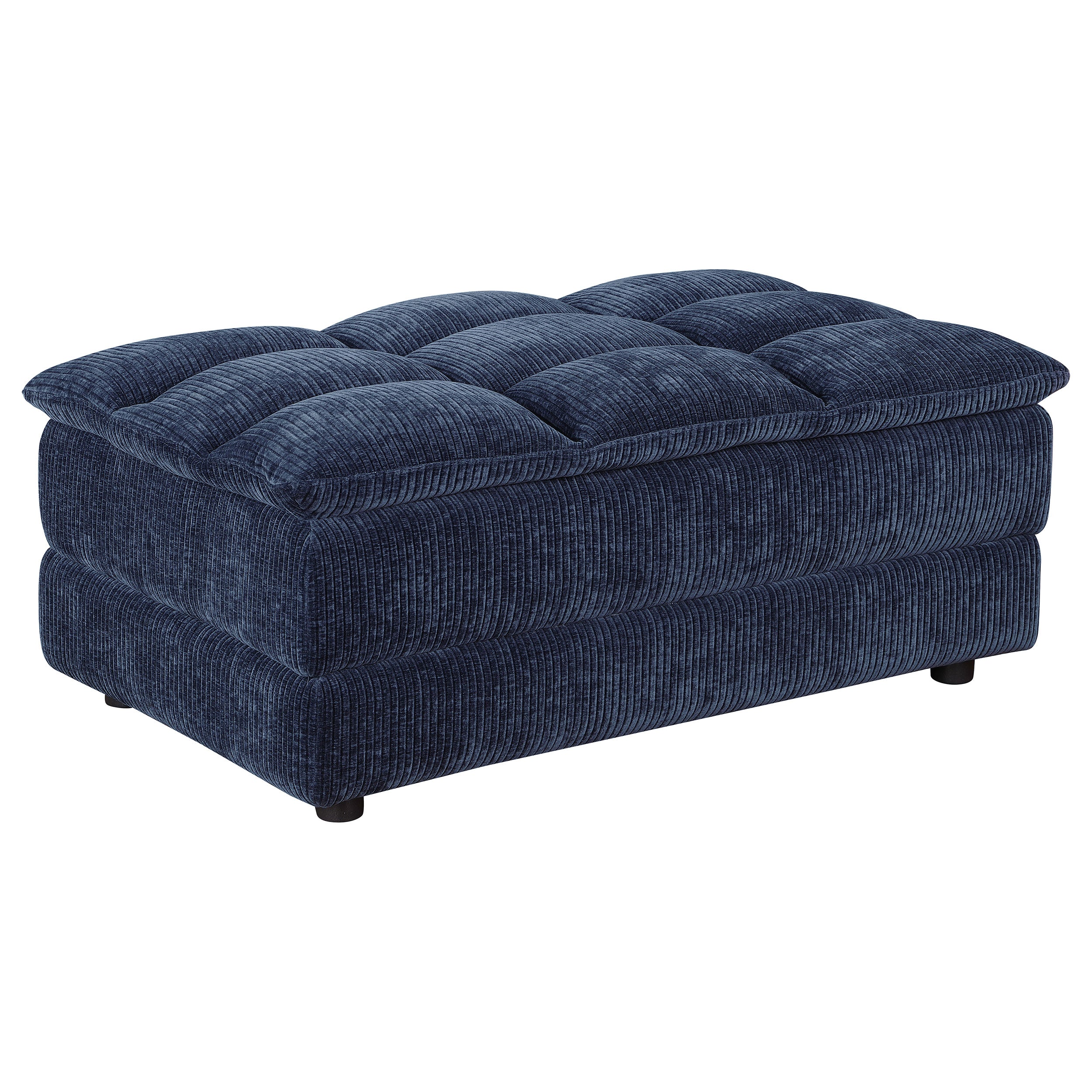 Atlantic Corduroy Upholstered Rectangular Ottoman Blue — view 1
