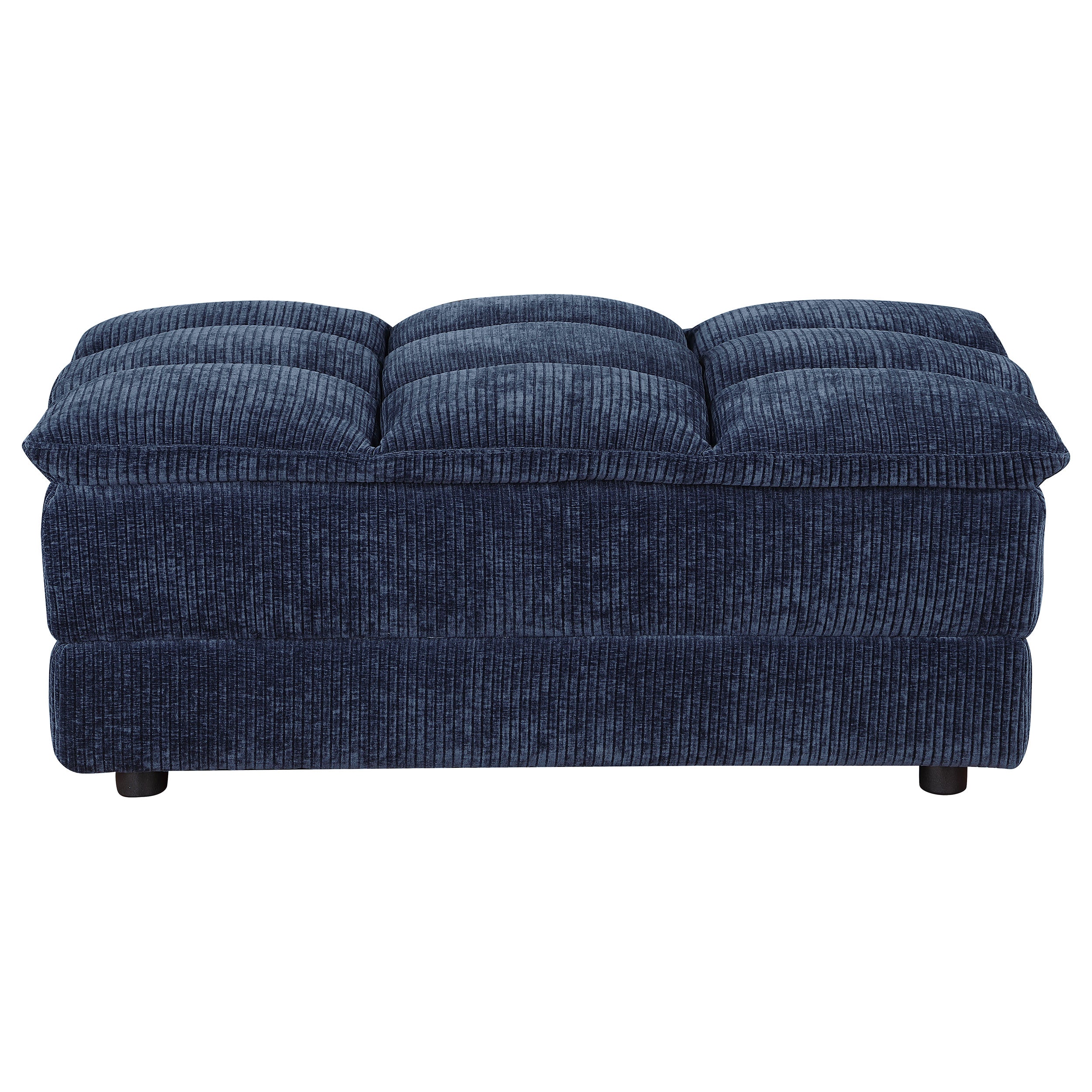 Atlantic Corduroy Upholstered Rectangular Ottoman Blue — view 3