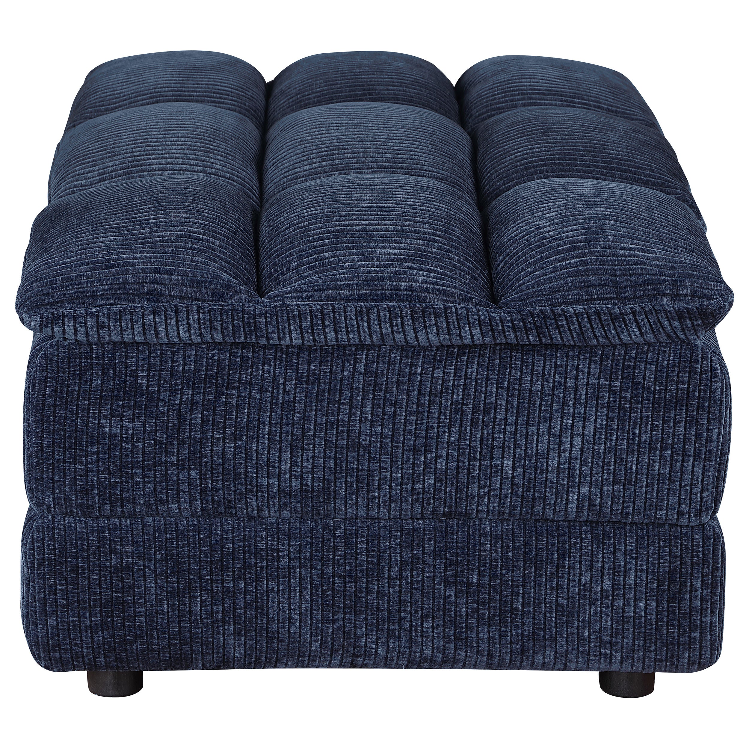 Atlantic Corduroy Upholstered Rectangular Ottoman Blue — view 4