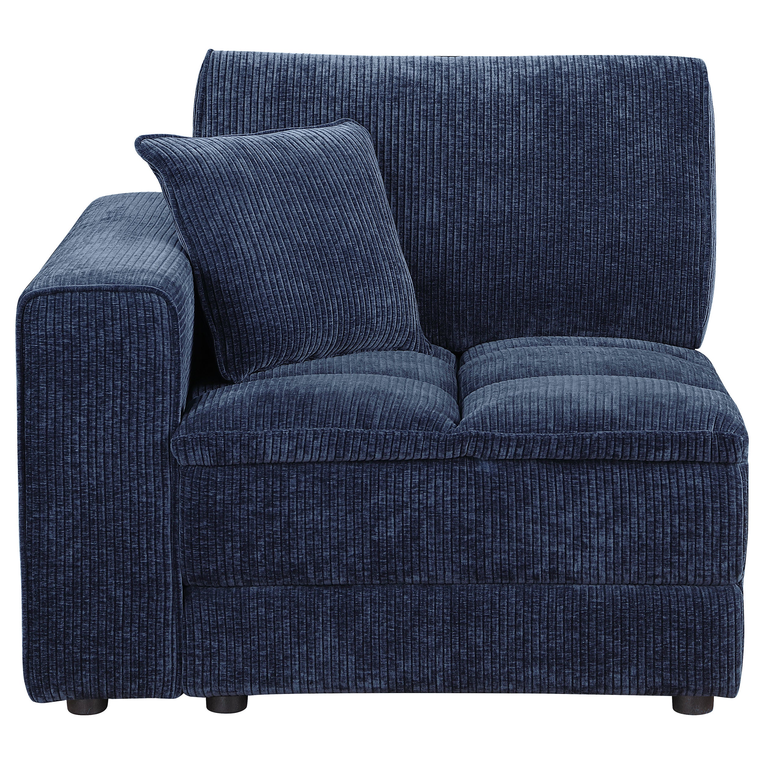 Atlantic Corduroy Upholstered LAF Arm Chair Blue — view 2
