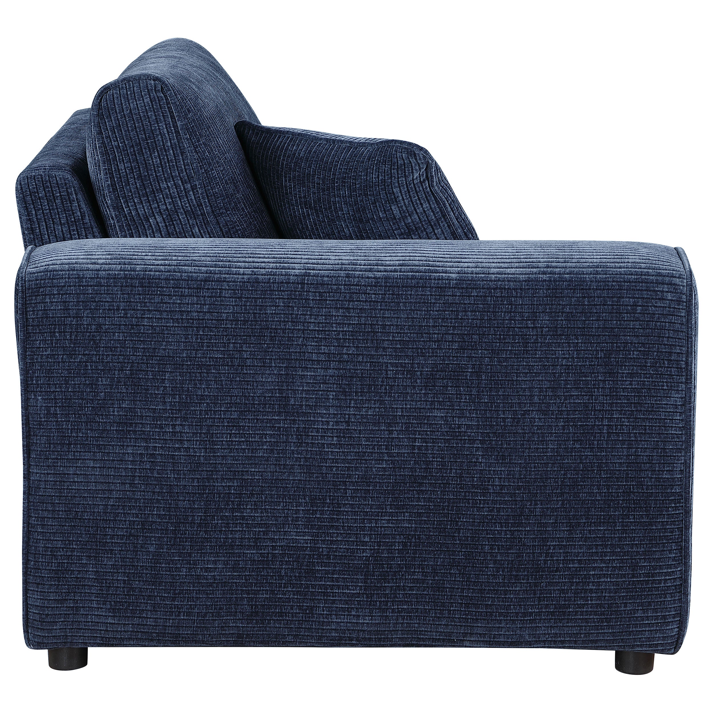 Atlantic Corduroy Upholstered LAF Arm Chair Blue — view 3