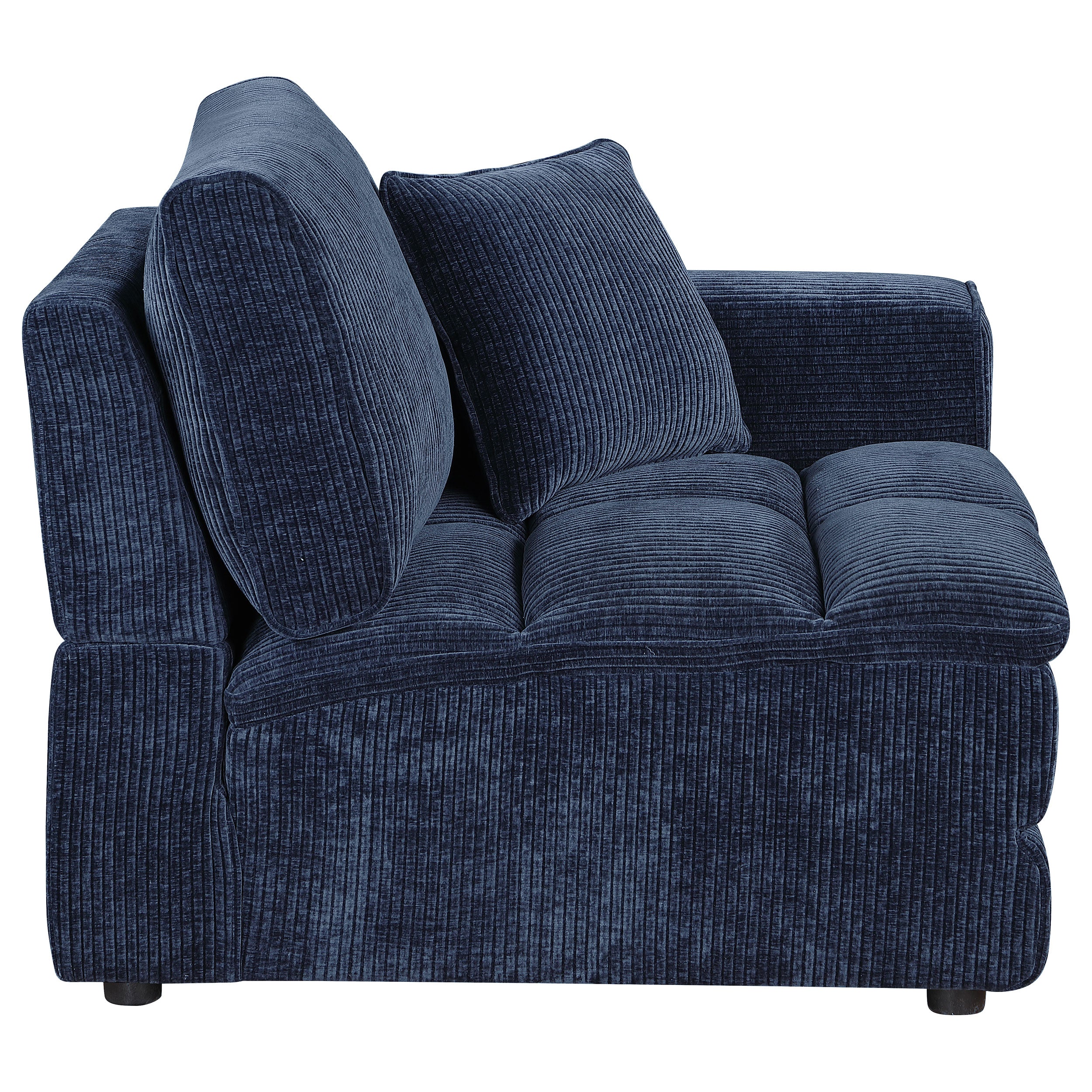 Atlantic Corduroy Upholstered RAF Arm Chair Blue — view 3