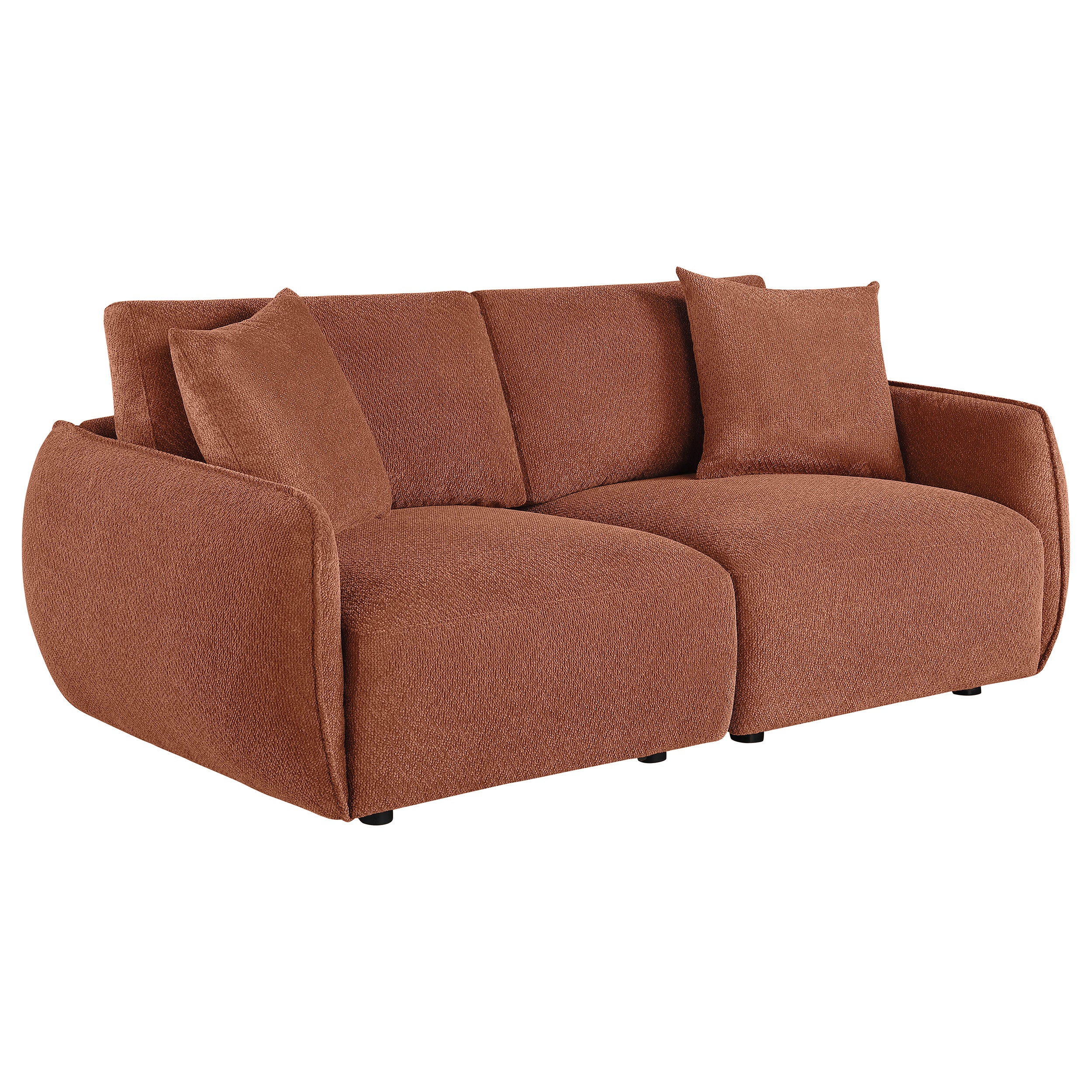 Elysia Chenille Upholstered Modular Lounge Loveseat Coral — view 1