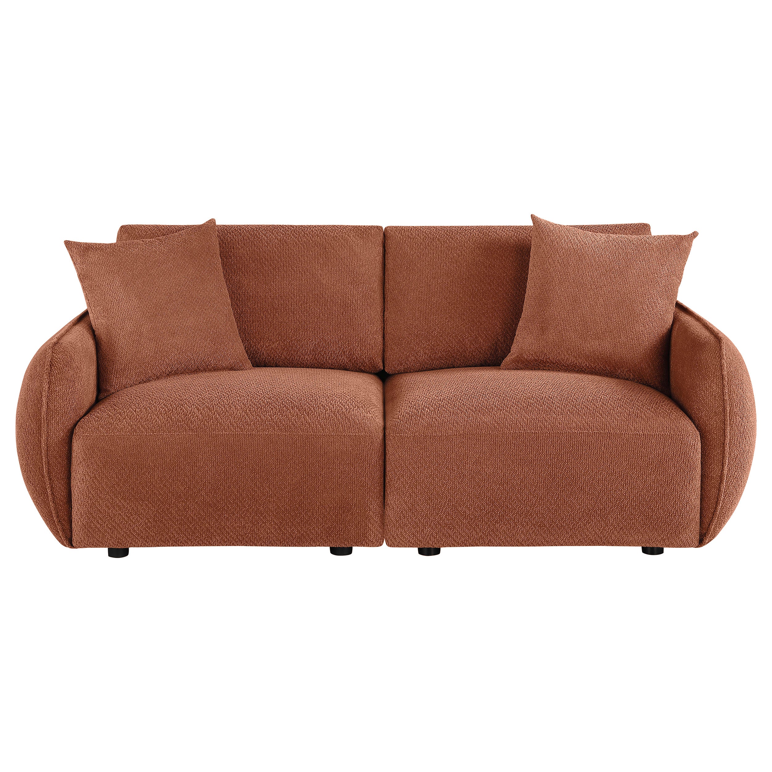 Elysia Chenille Upholstered Modular Lounge Loveseat Coral — view 3
