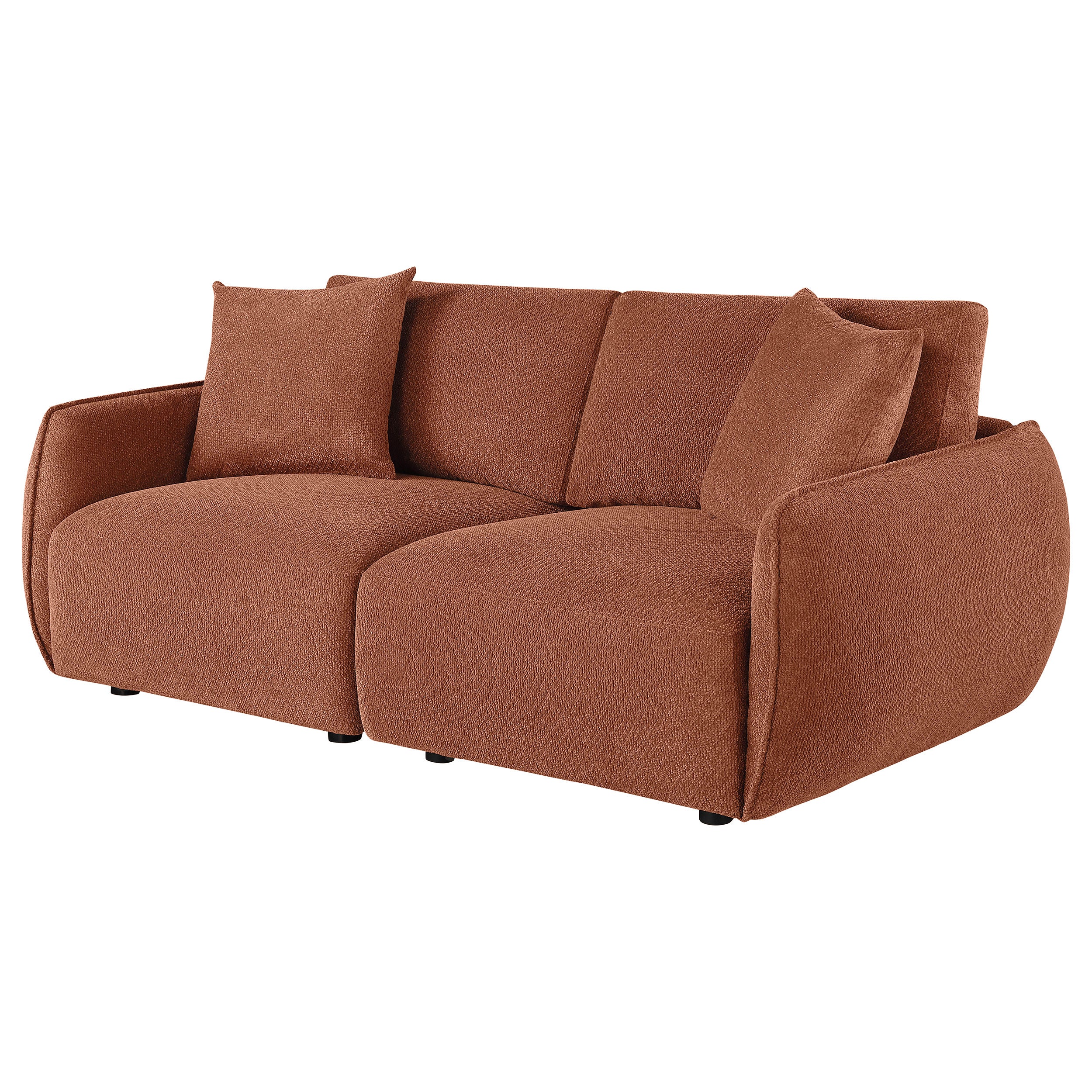 Elysia Chenille Upholstered Modular Lounge Loveseat Coral — view 4