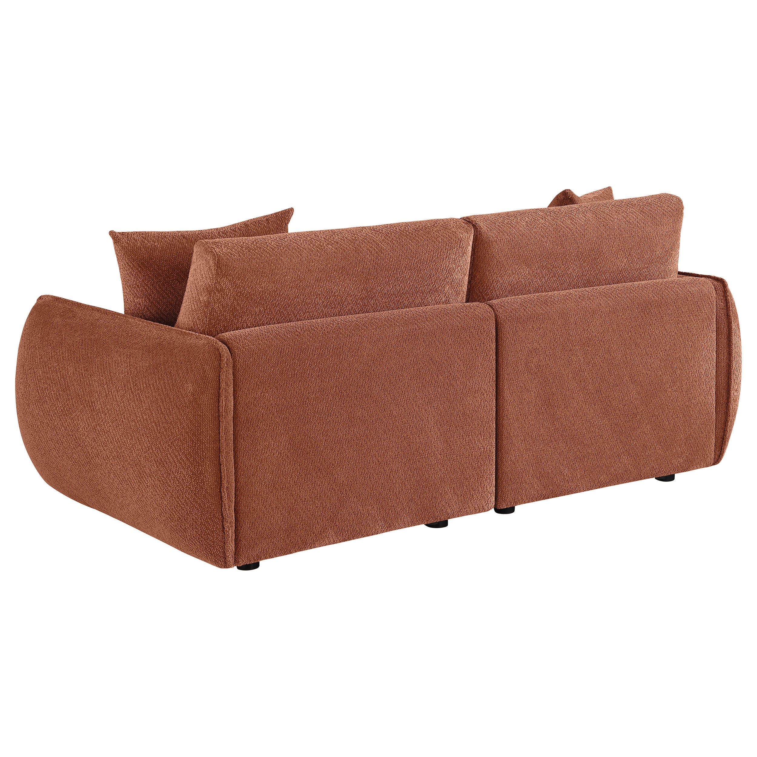 Elysia Chenille Upholstered Modular Lounge Loveseat Coral — view 6