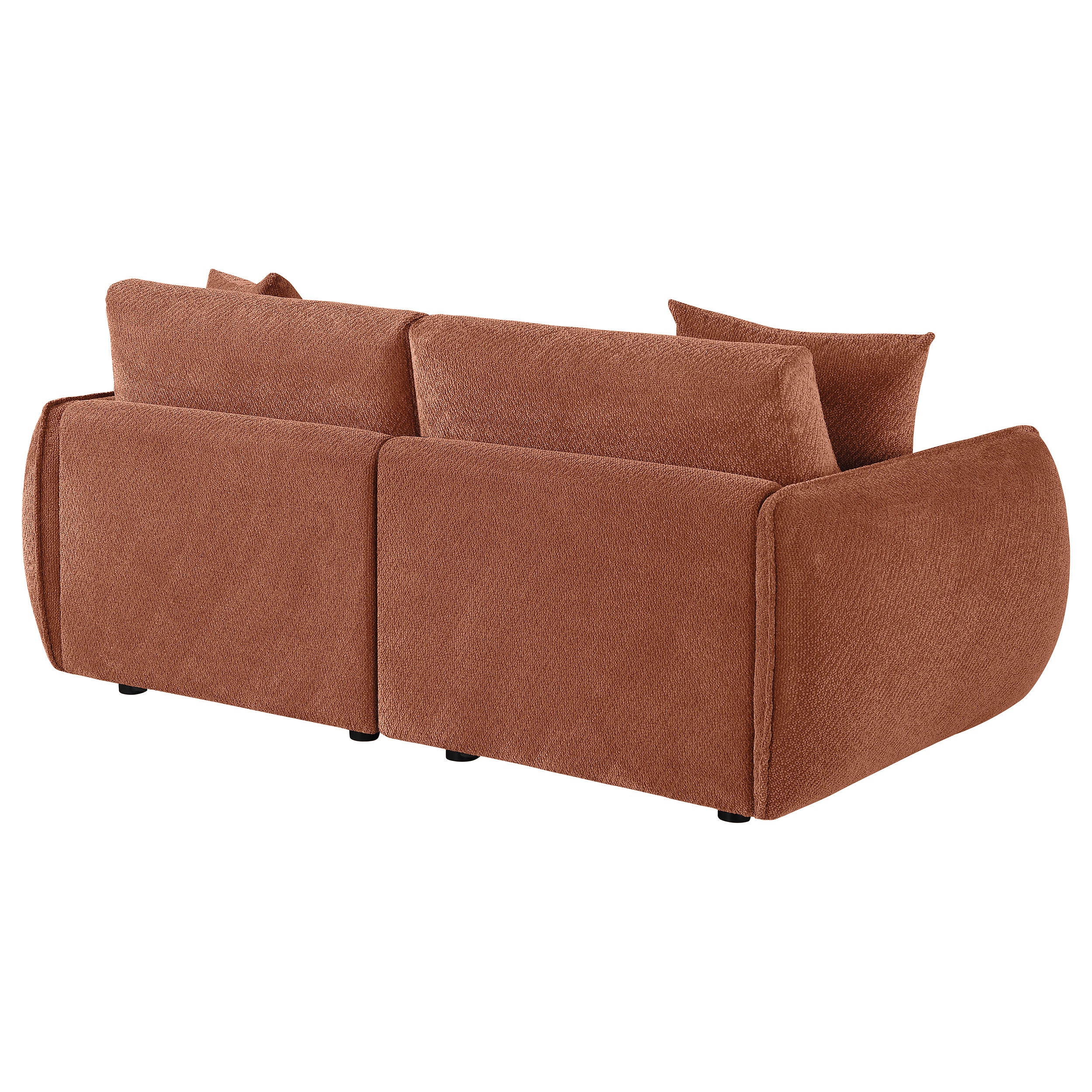 Elysia Chenille Upholstered Modular Lounge Loveseat Coral — view 7