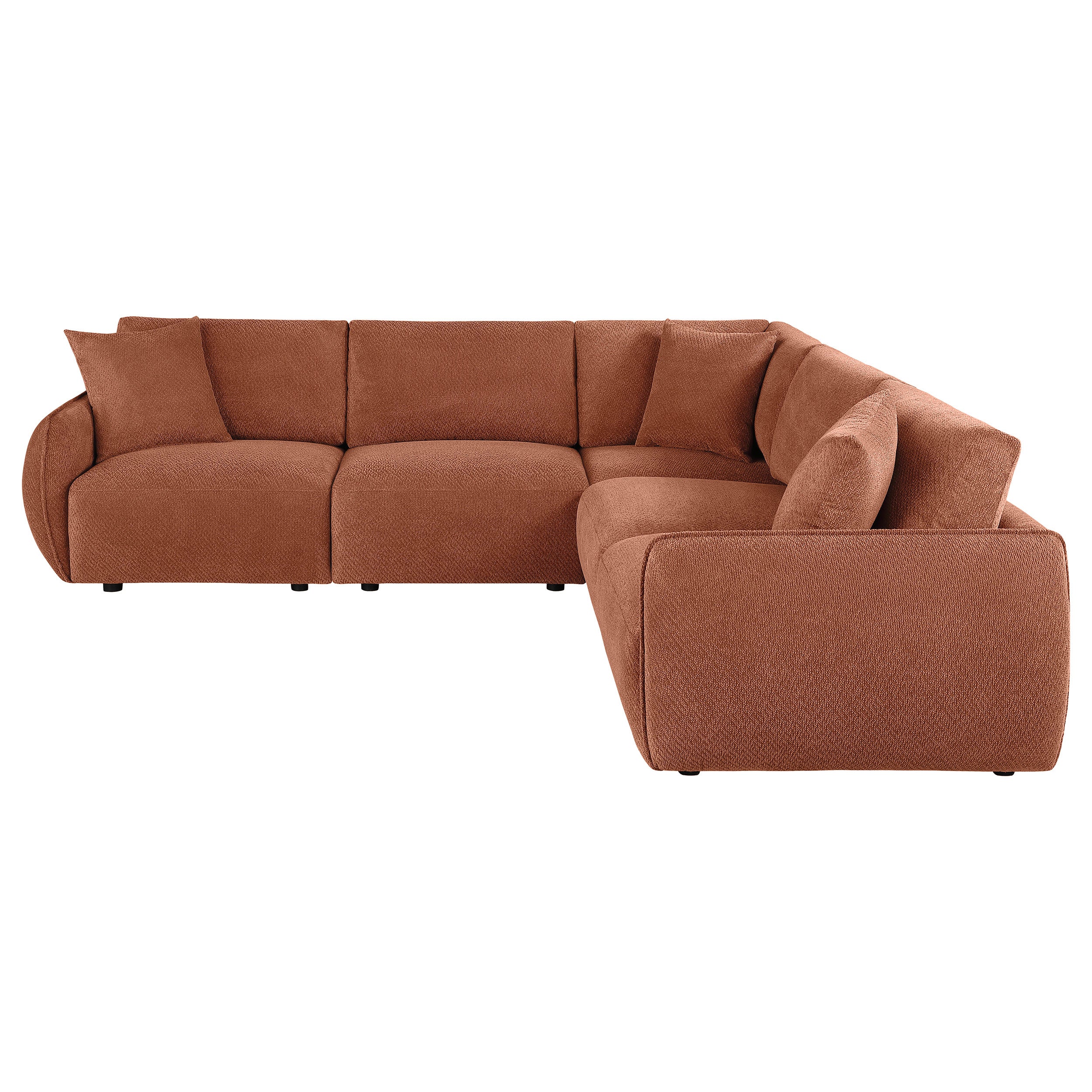 Elysia 5-piece Chenille Upholstered Modular Sectional Sofa Coral — view 3