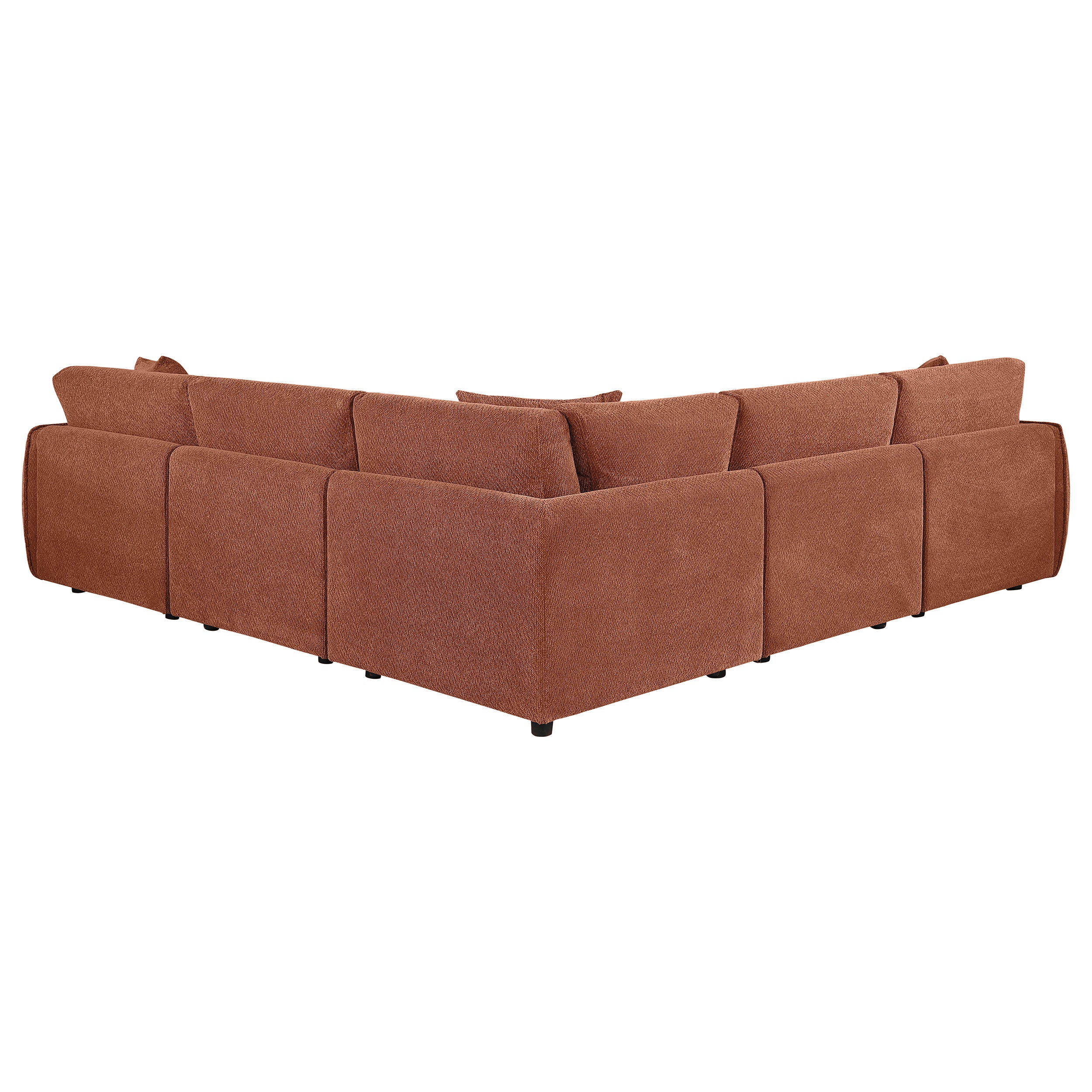 Elysia 5-piece Chenille Upholstered Modular Sectional Sofa Coral — view 4