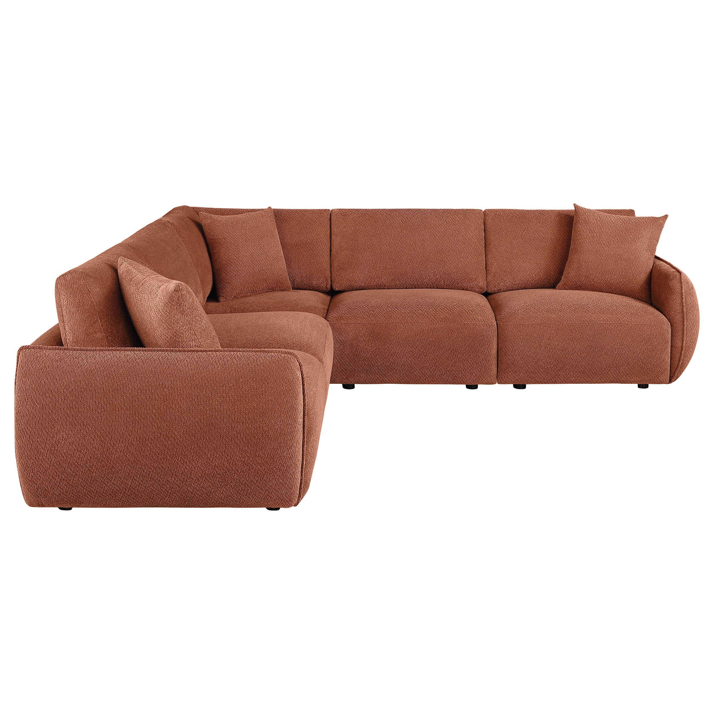 Elysia 5-piece Chenille Upholstered Modular Sectional Sofa Coral — view 5