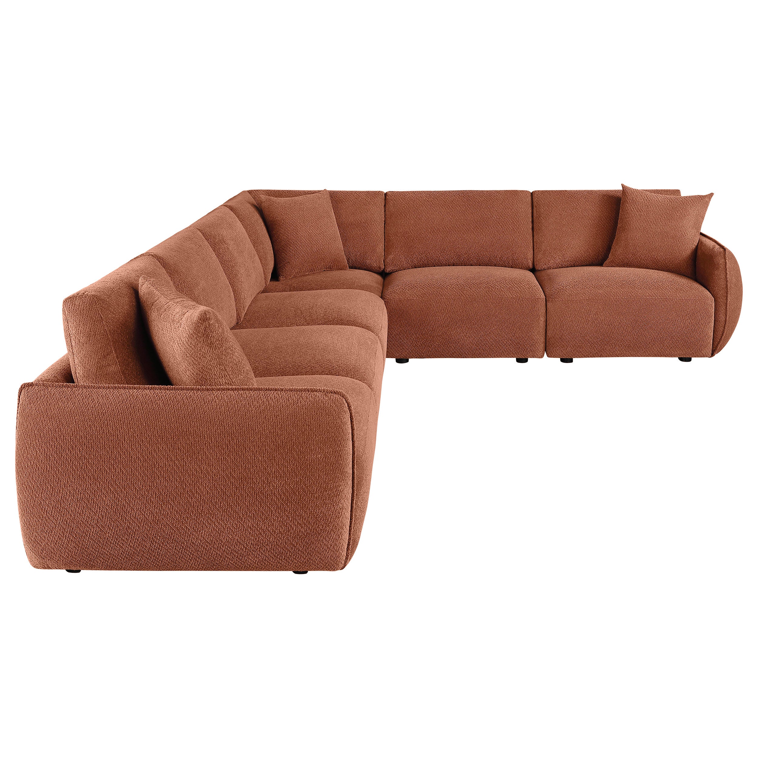 Elysia 6-piece Chenille Upholstered Modular Sectional Sofa Coral — view 5