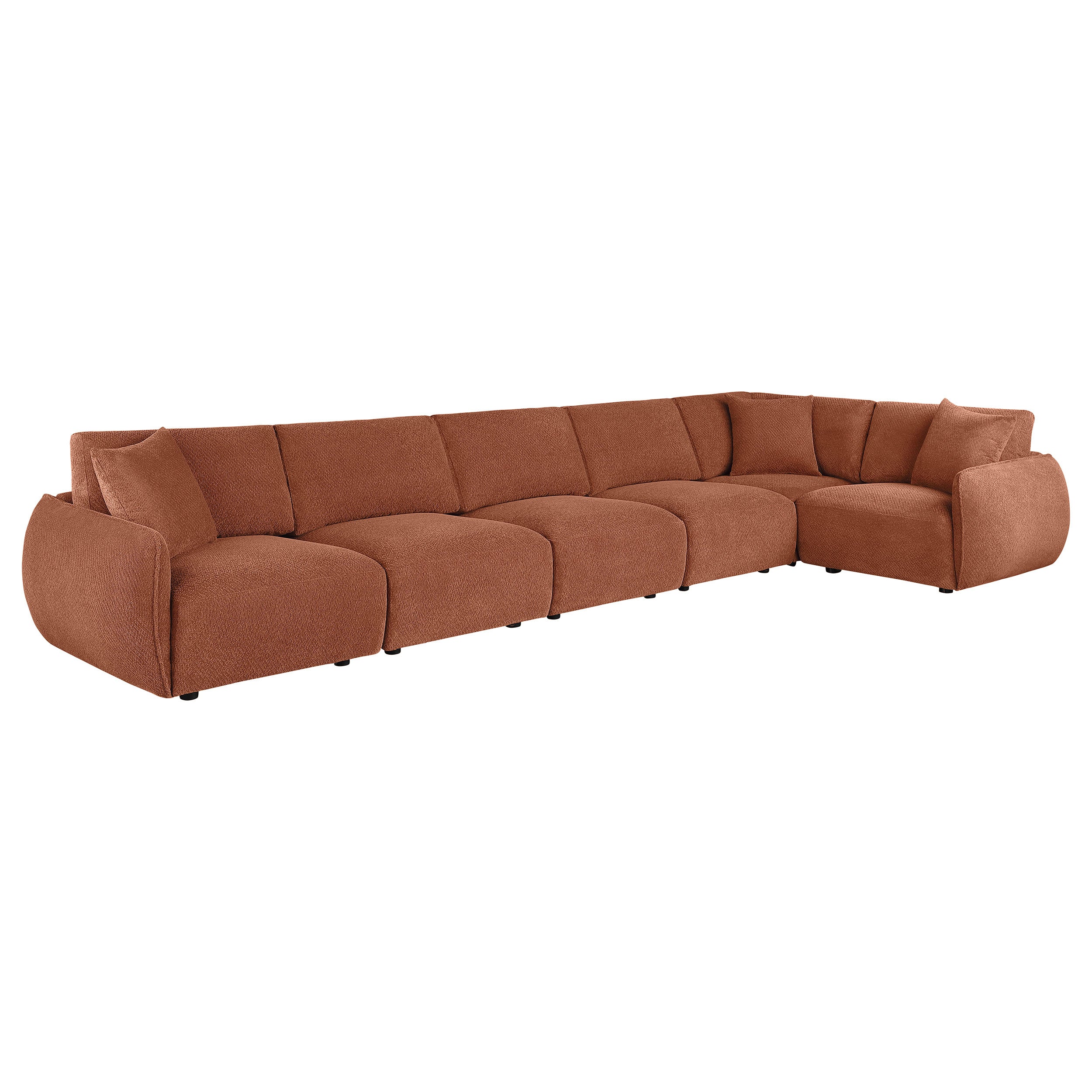 Elysia 6-piece Chenille Upholstered Modular Sectional Sofa Coral — view 6