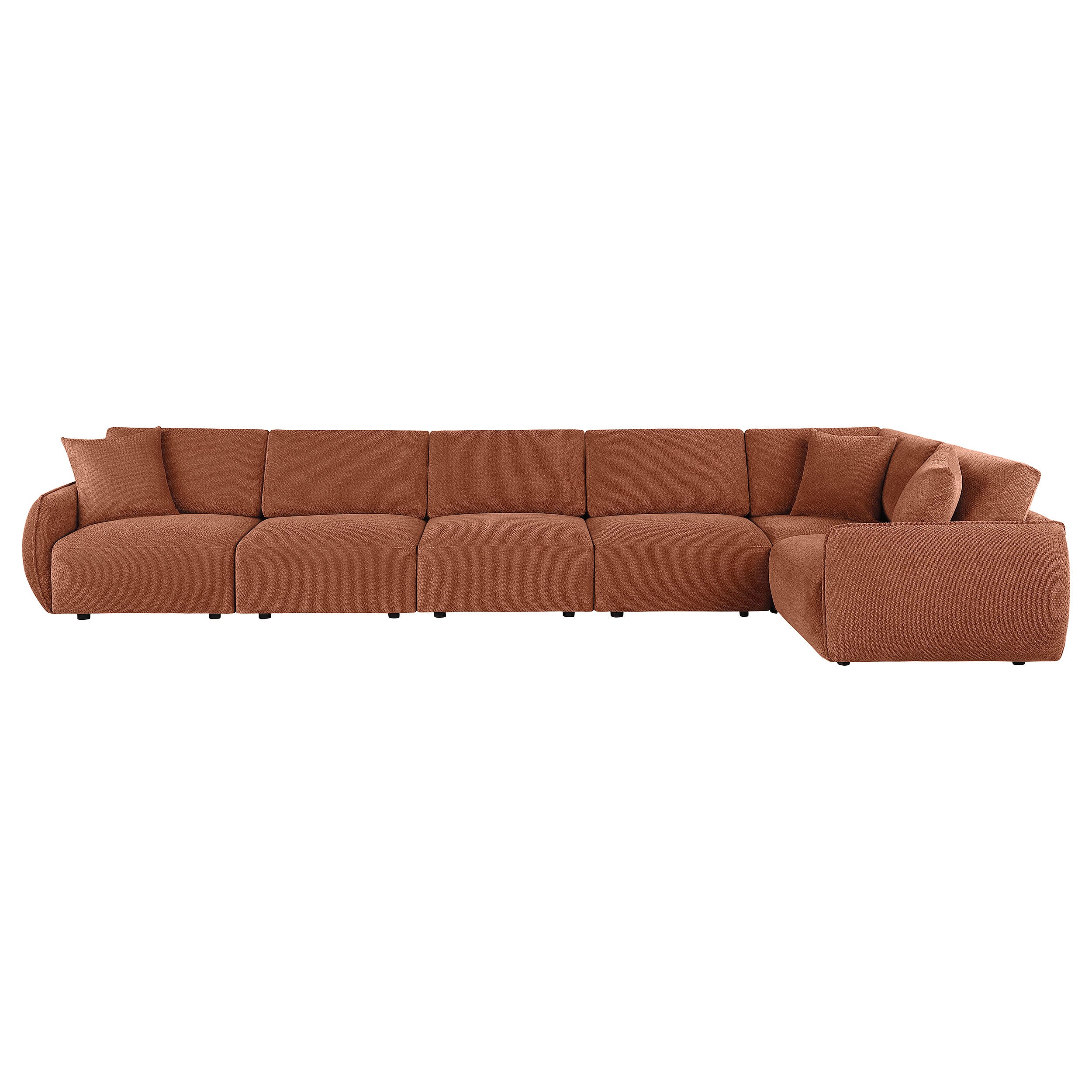 Elysia 6-piece Chenille Upholstered Modular Sectional Sofa Coral — view 7