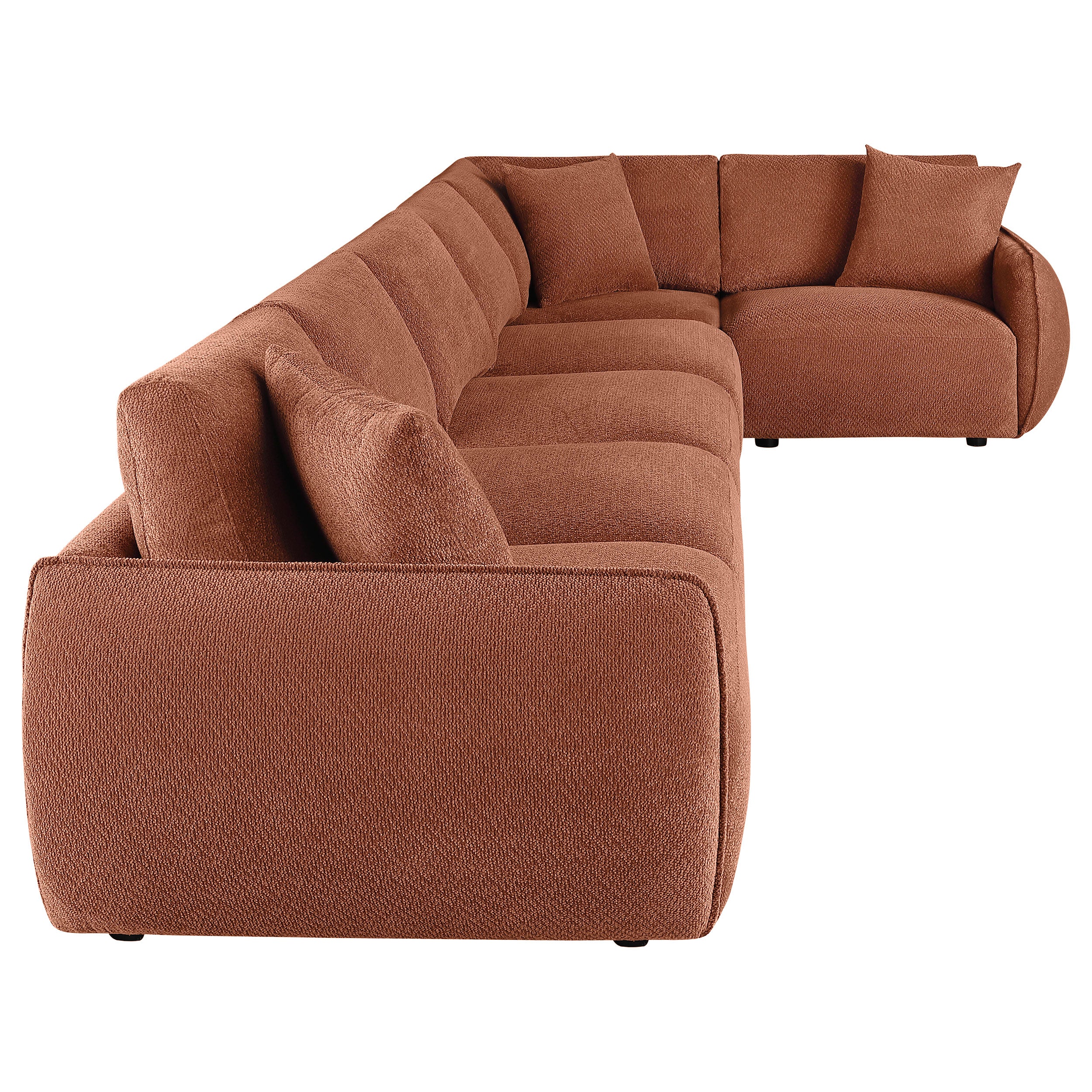 Elysia 6-piece Chenille Upholstered Modular Sectional Sofa Coral — view 9