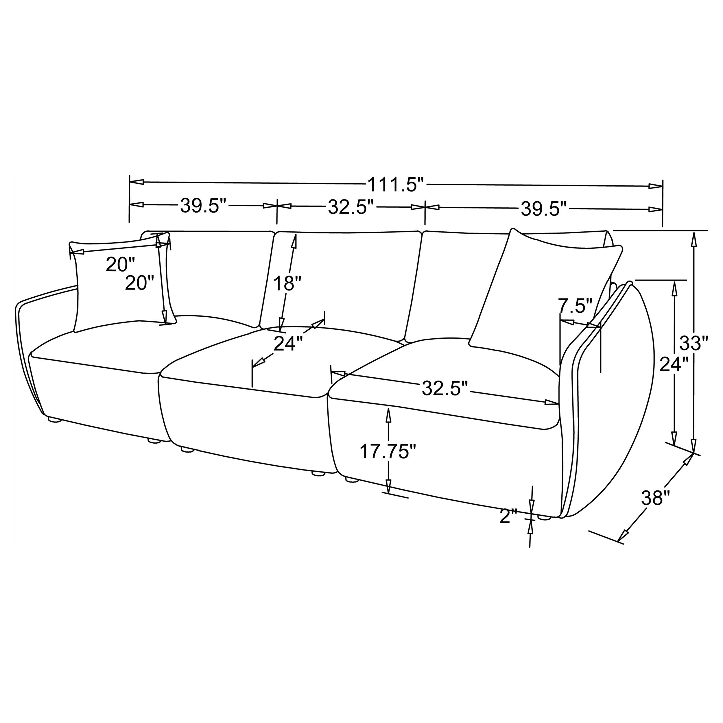 Elysia Chenille Upholstered Modular Lounge Sofa Coral — view 10