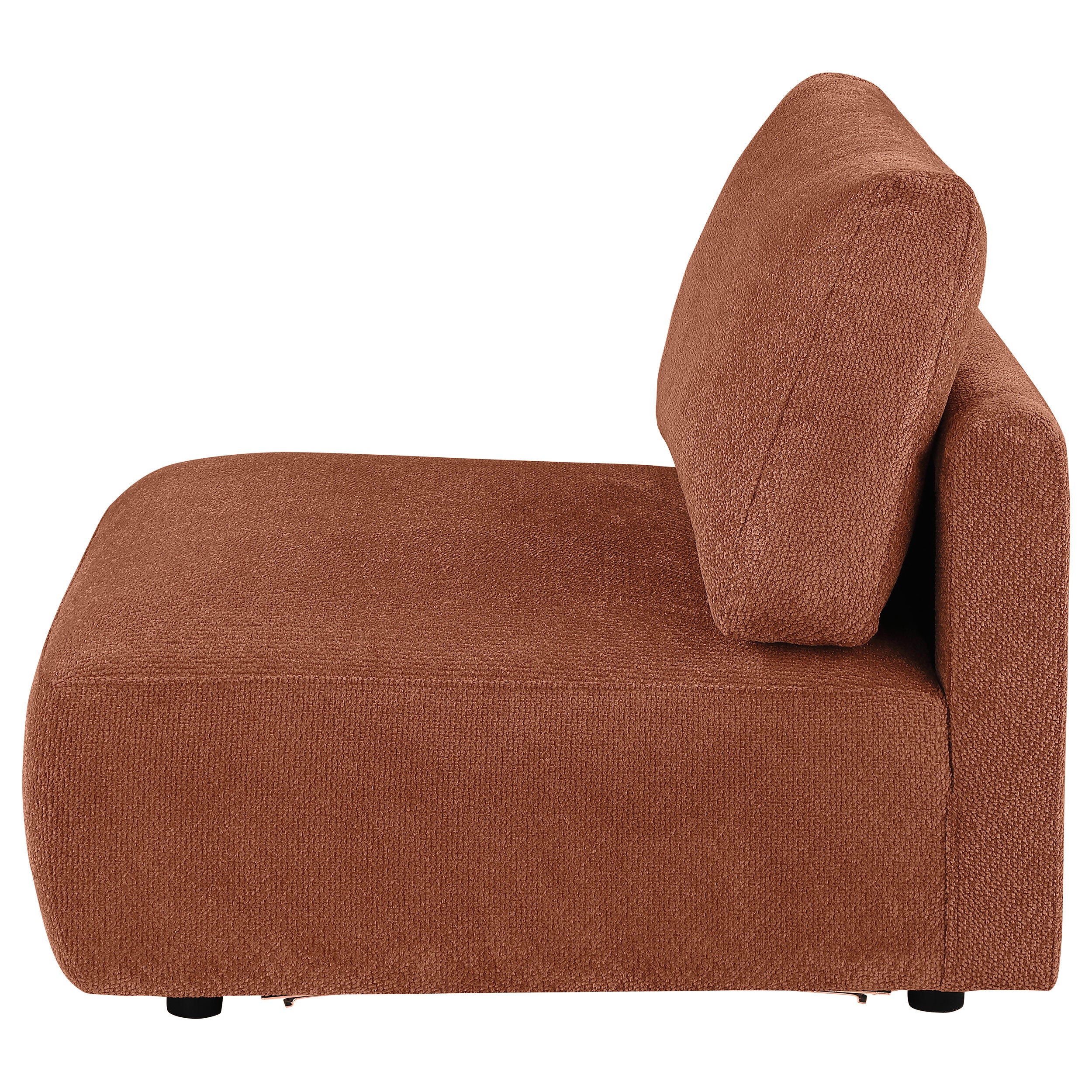 Elysia Chenille Upholstered Modular Armless Chair Coral — view 5