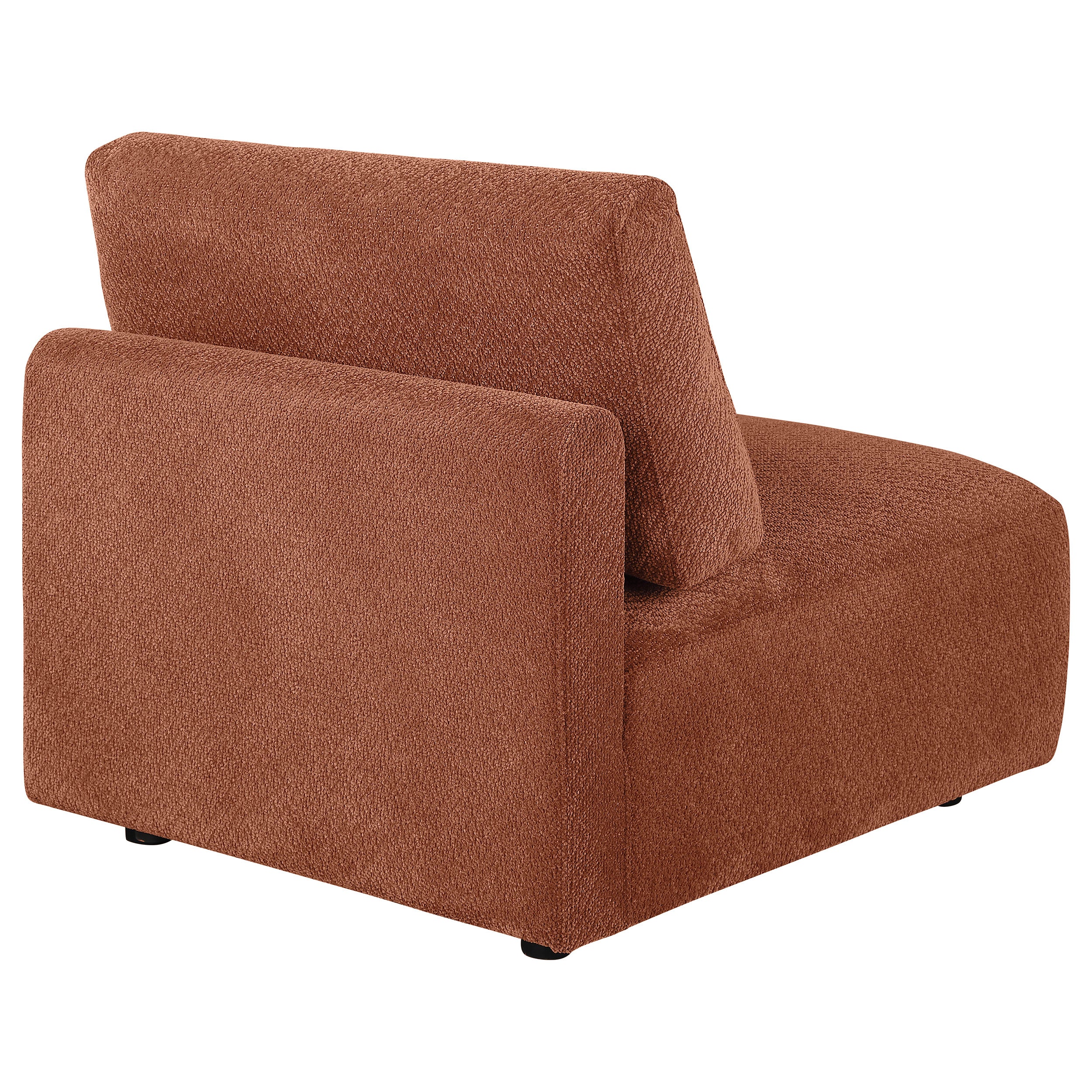 Elysia Chenille Upholstered Modular Armless Chair Coral — view 7
