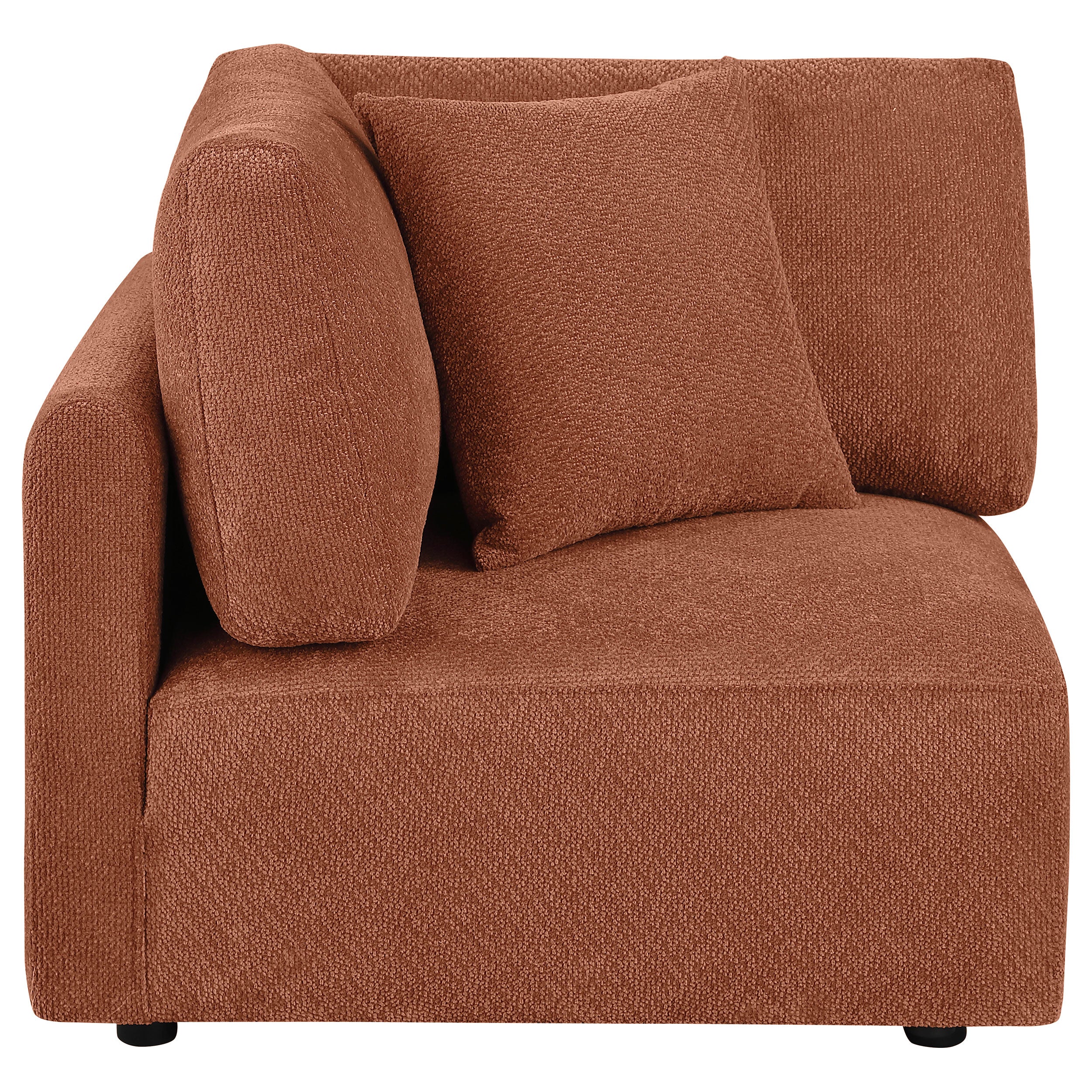 Elysia Chenille Upholstered Modular Corner Chair Coral — view 1