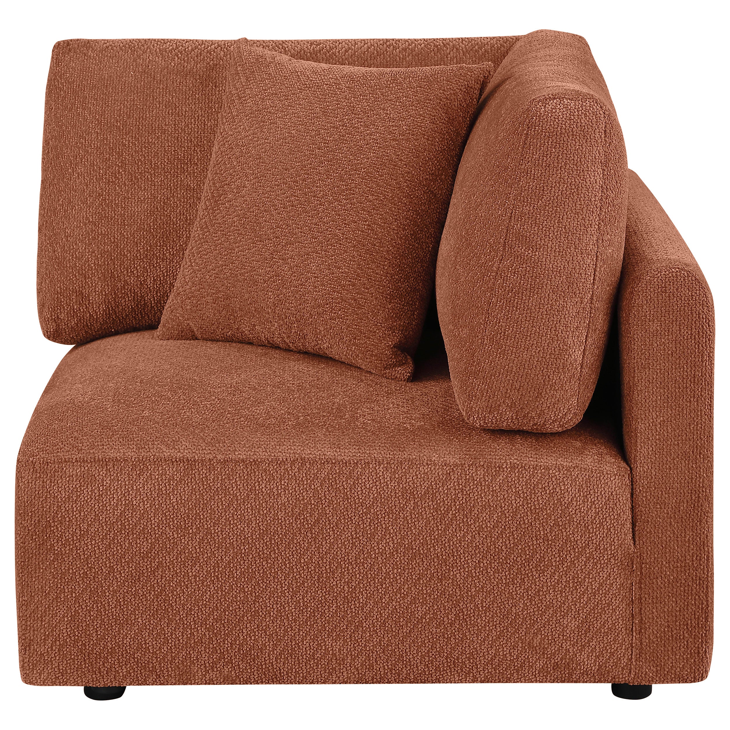 Elysia Chenille Upholstered Modular Corner Chair Coral — view 3