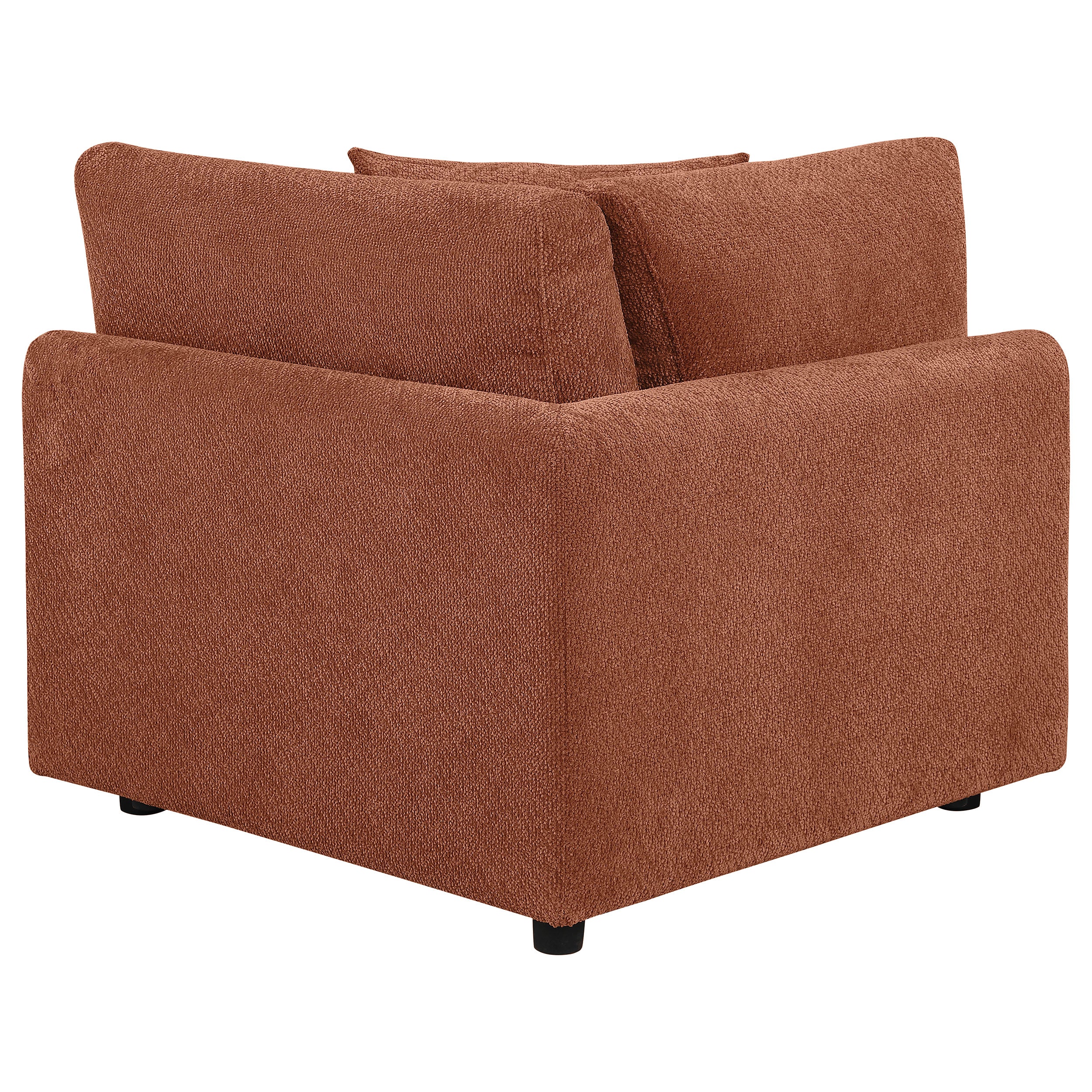 Elysia Chenille Upholstered Modular Corner Chair Coral — view 5