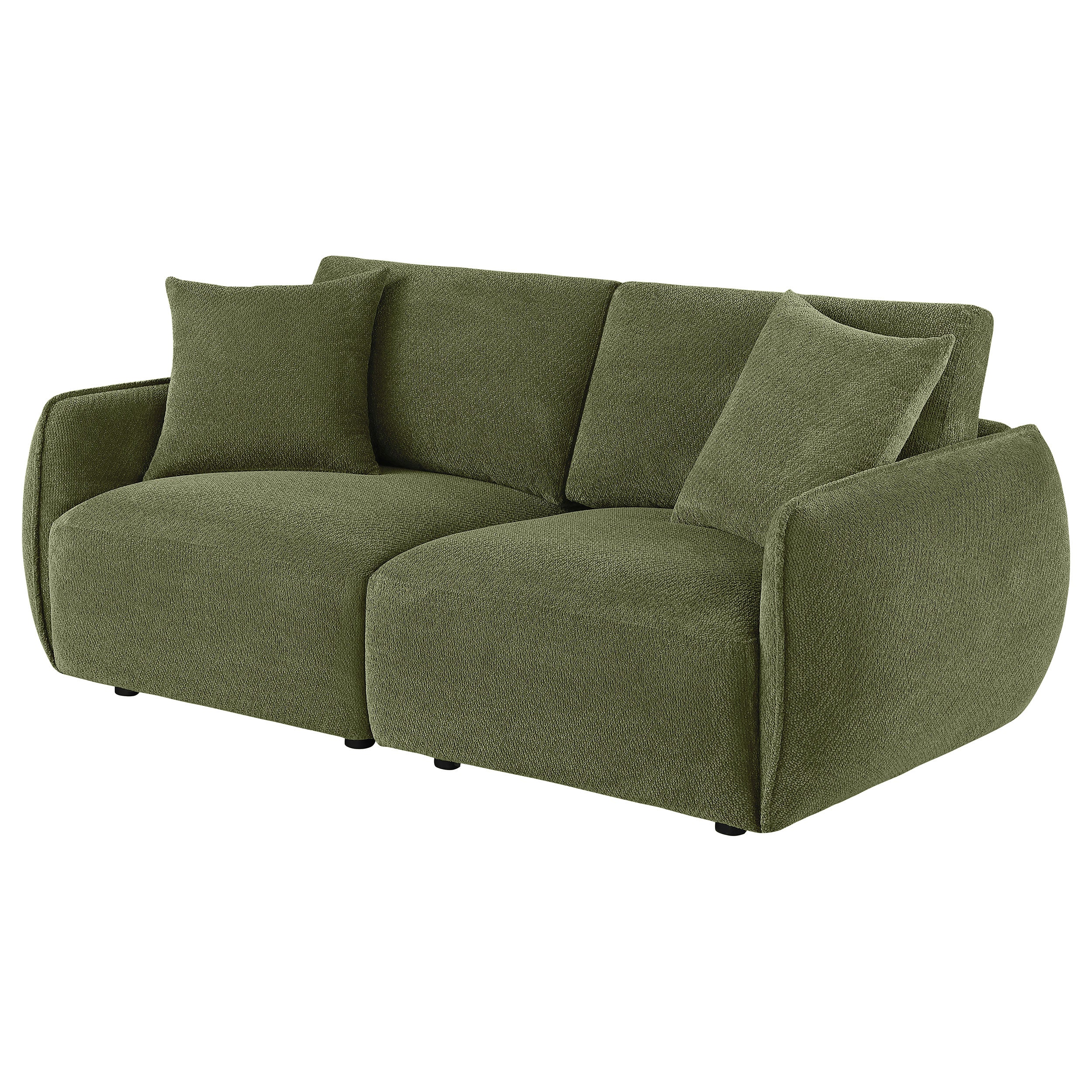 Elysia Chenille Upholstered Modular Lounge Loveseat Green — view 4