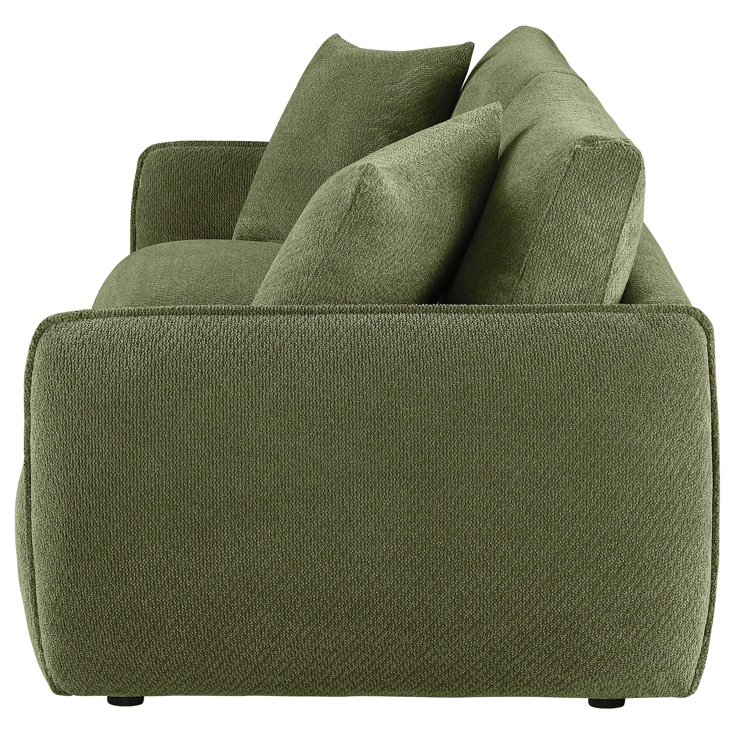 Elysia Chenille Upholstered Modular Lounge Loveseat Green — view 5