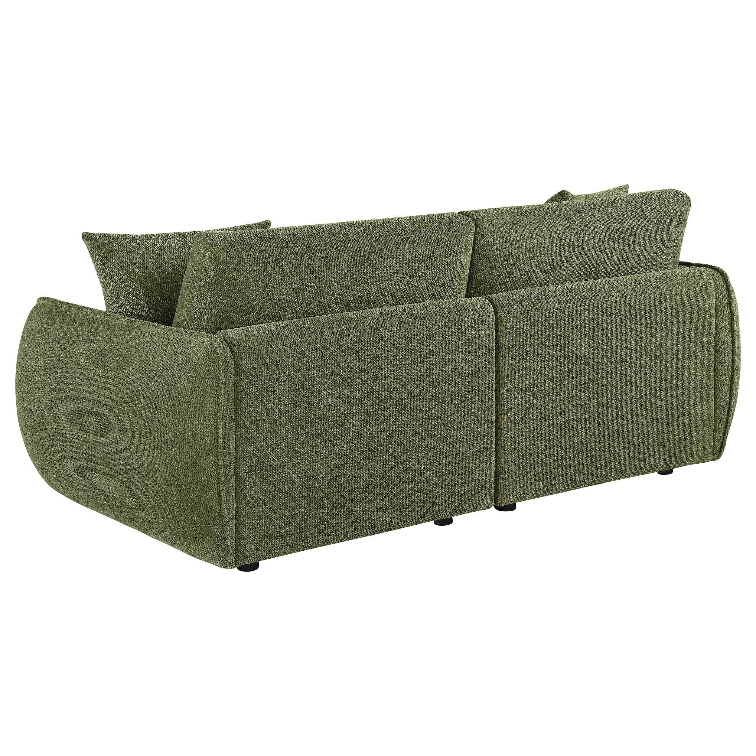 Elysia Chenille Upholstered Modular Lounge Loveseat Green — view 6