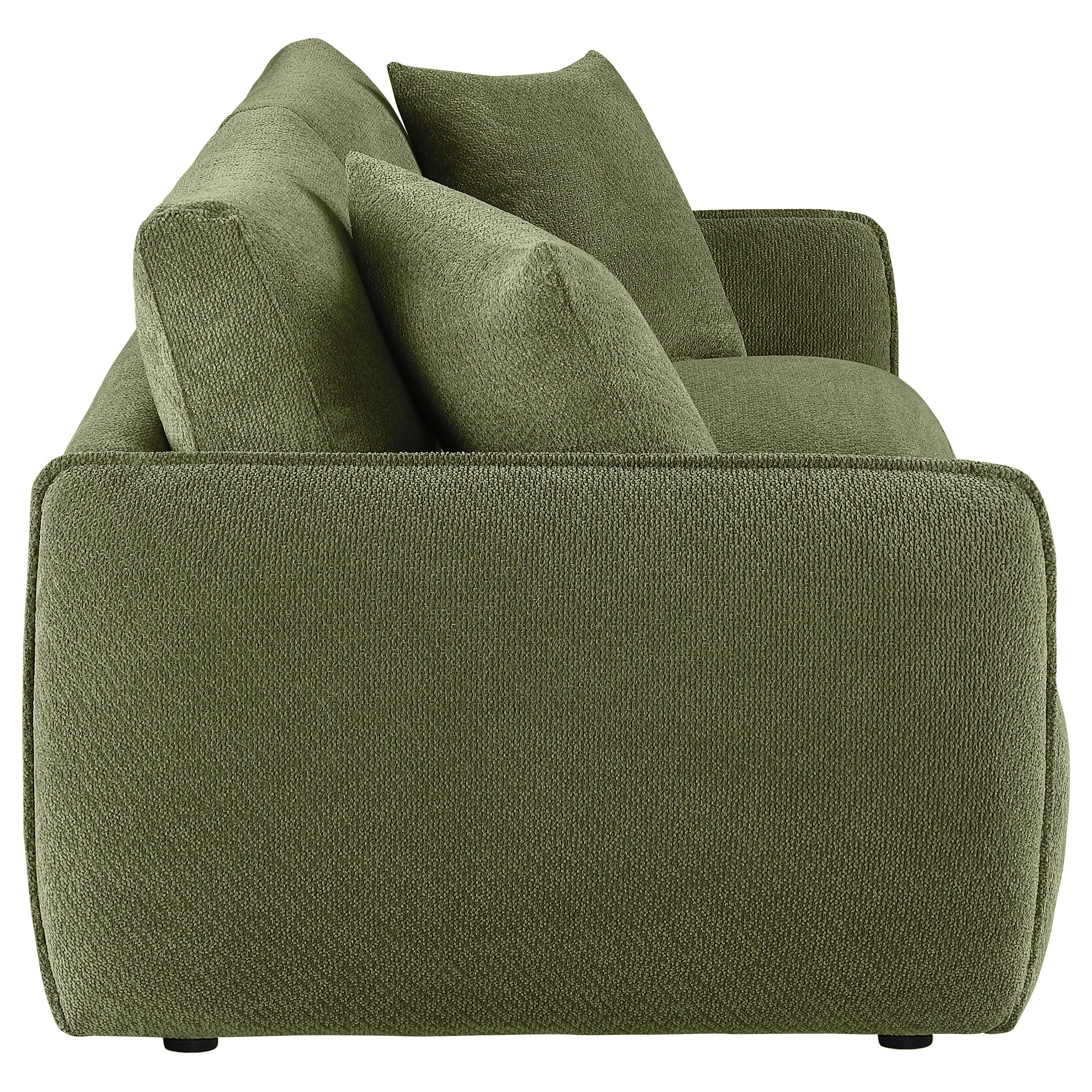 Elysia Chenille Upholstered Modular Lounge Loveseat Green — view 8