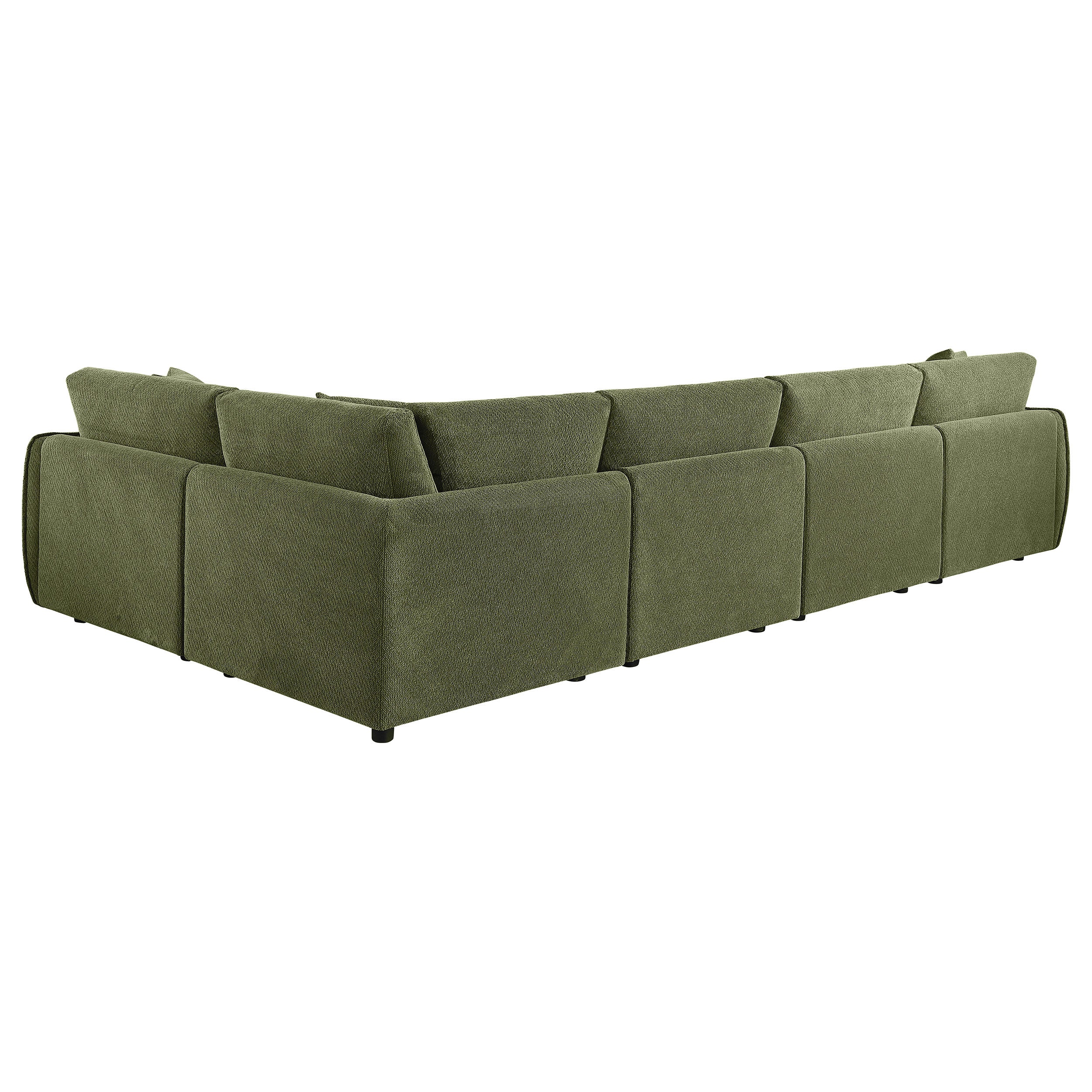Elysia 5-piece Chenille Upholstered Modular Sectional Sofa Green — view 8
