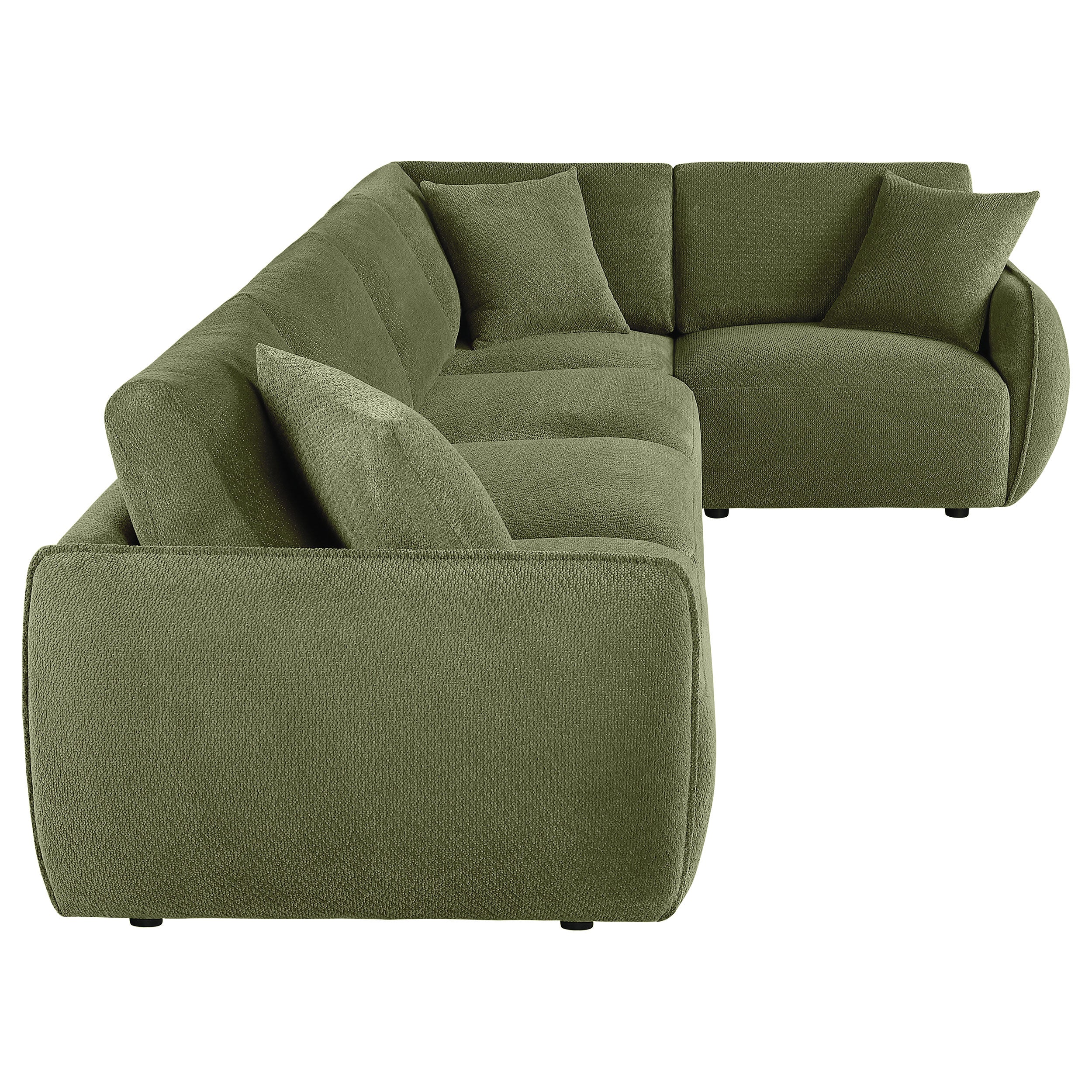 Elysia 5-piece Chenille Upholstered Modular Sectional Sofa Green — view 9