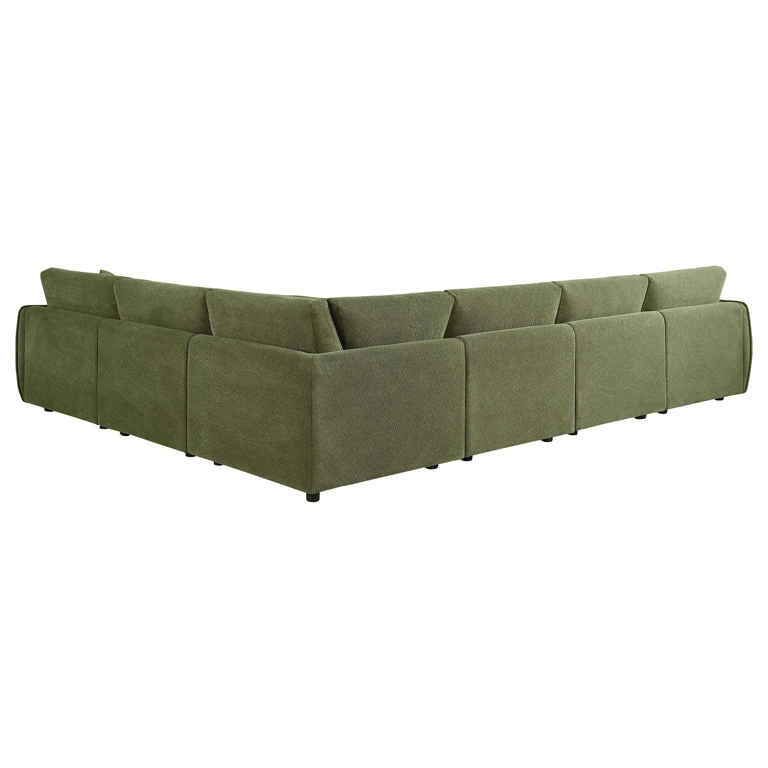 Elysia 6-piece Chenille Upholstered Modular Sectional Sofa Green — view 4