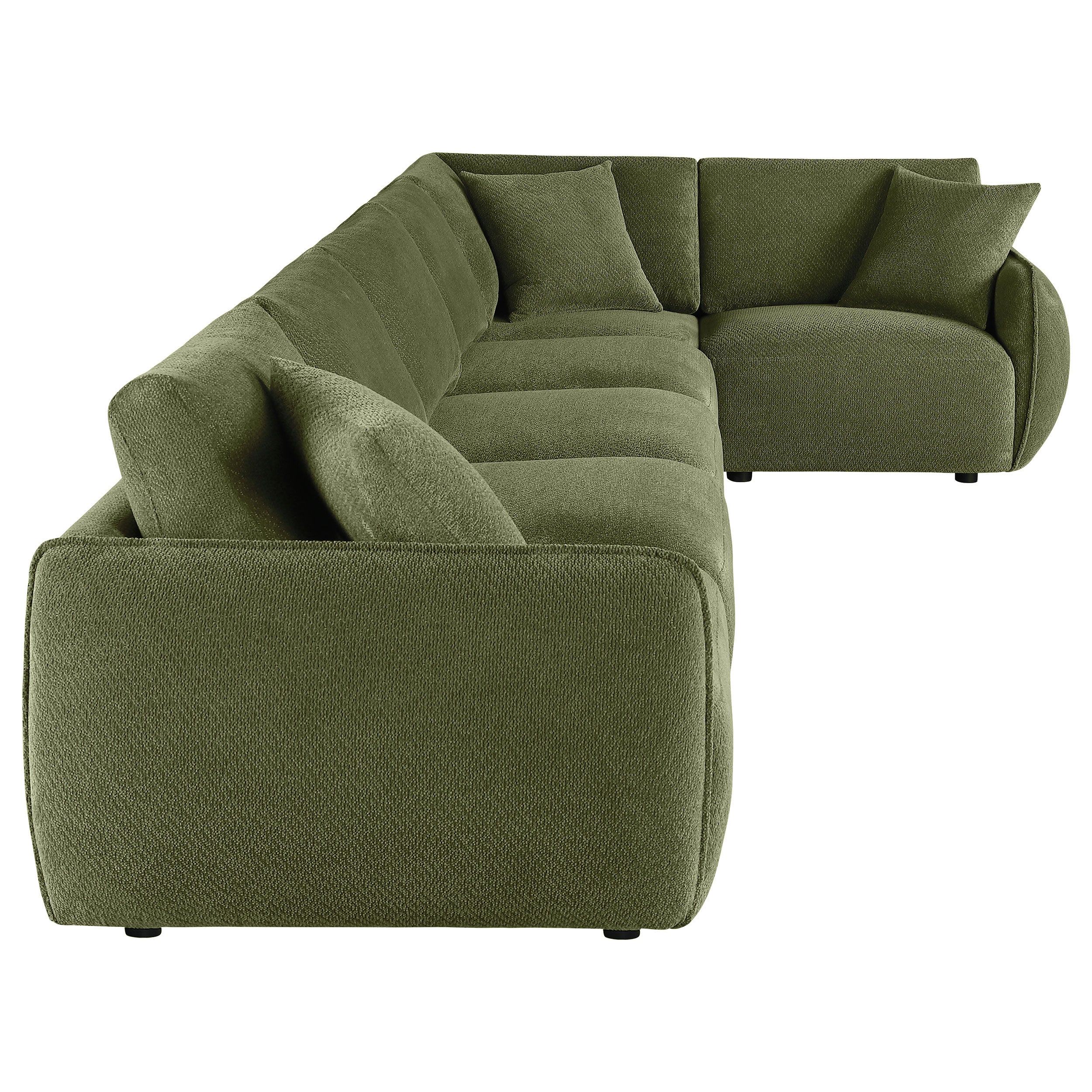 Elysia 6-piece Chenille Upholstered Modular Sectional Sofa Green — view 9