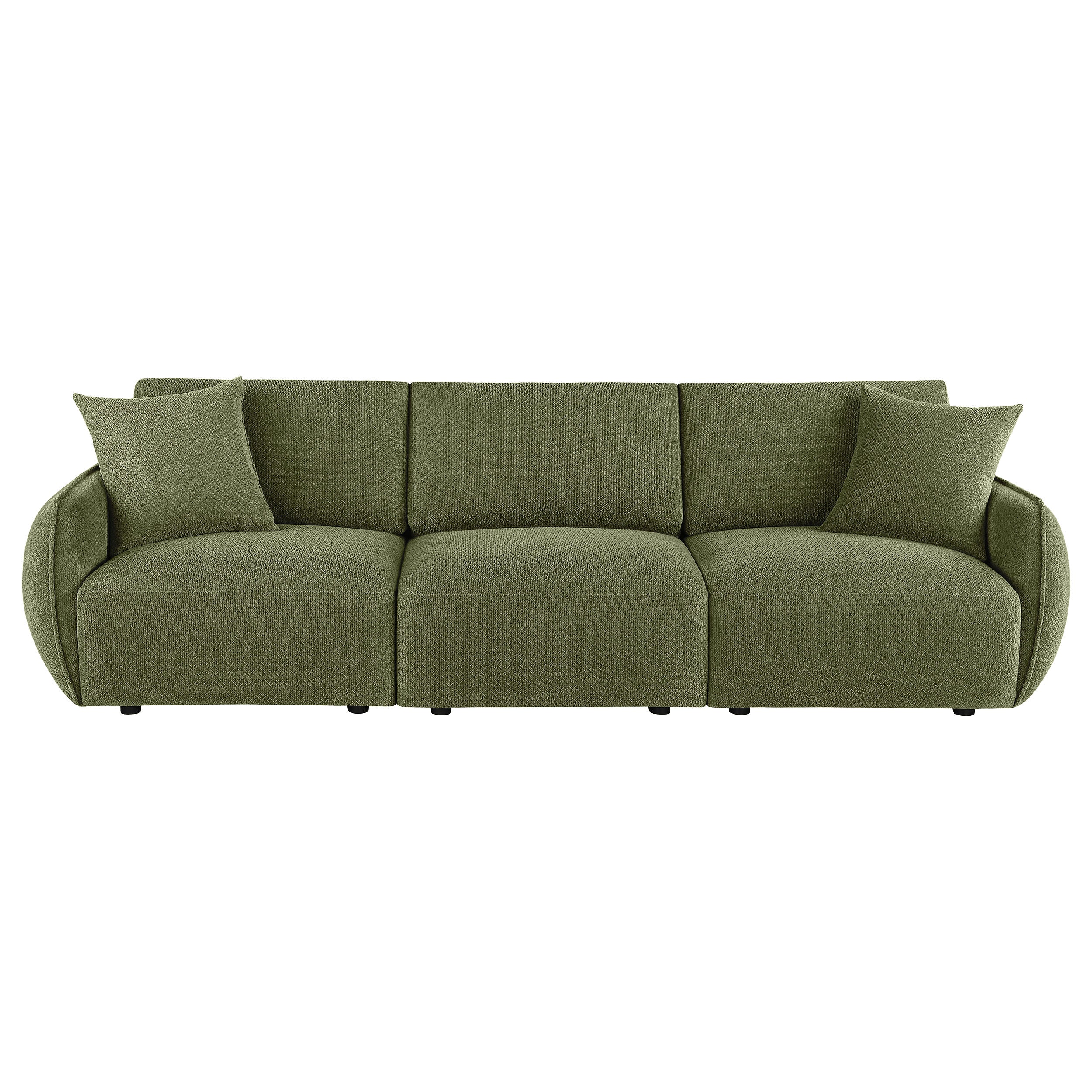 Elysia Chenille Upholstered Modular Lounge Sofa Green — view 3