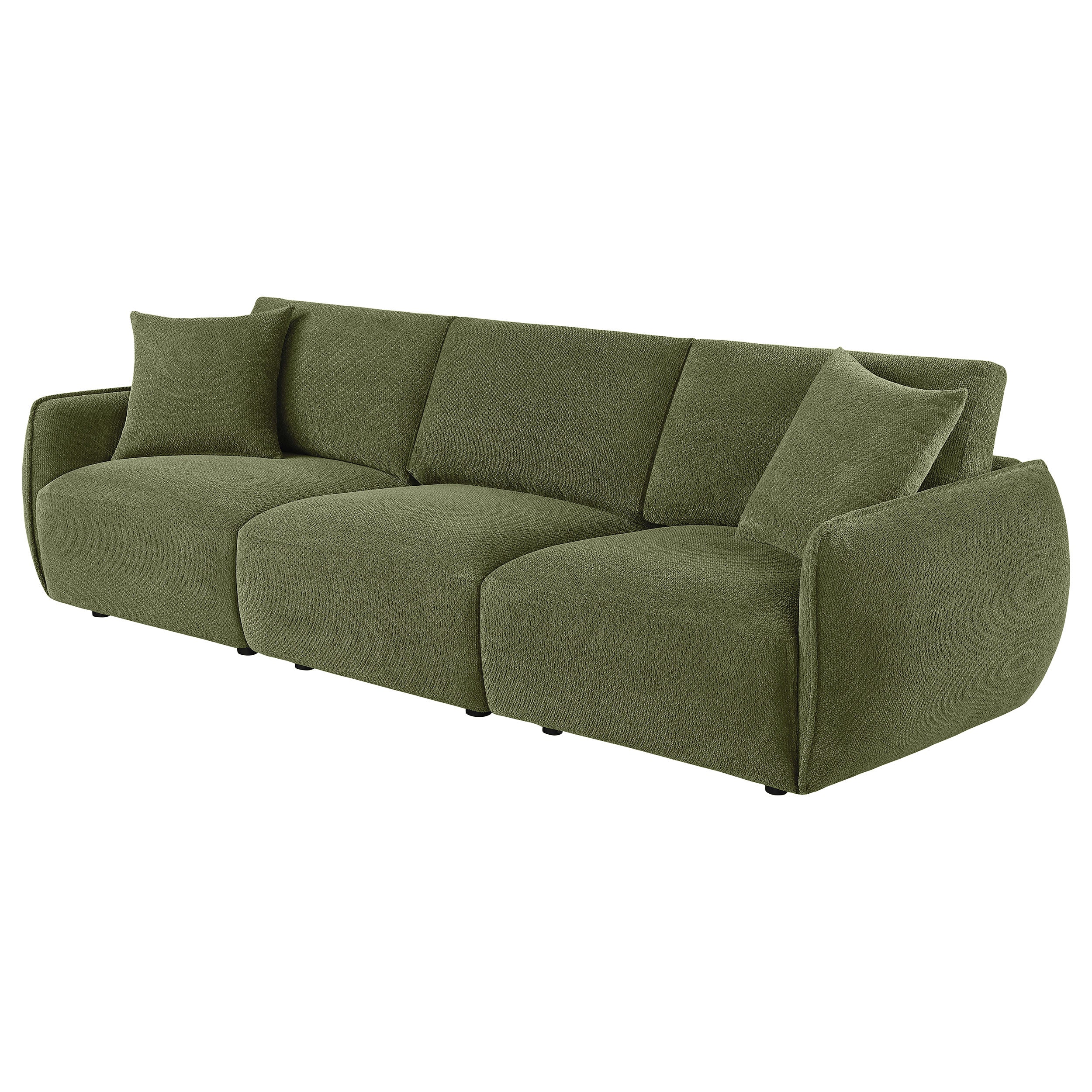 Elysia Chenille Upholstered Modular Lounge Sofa Green — view 4