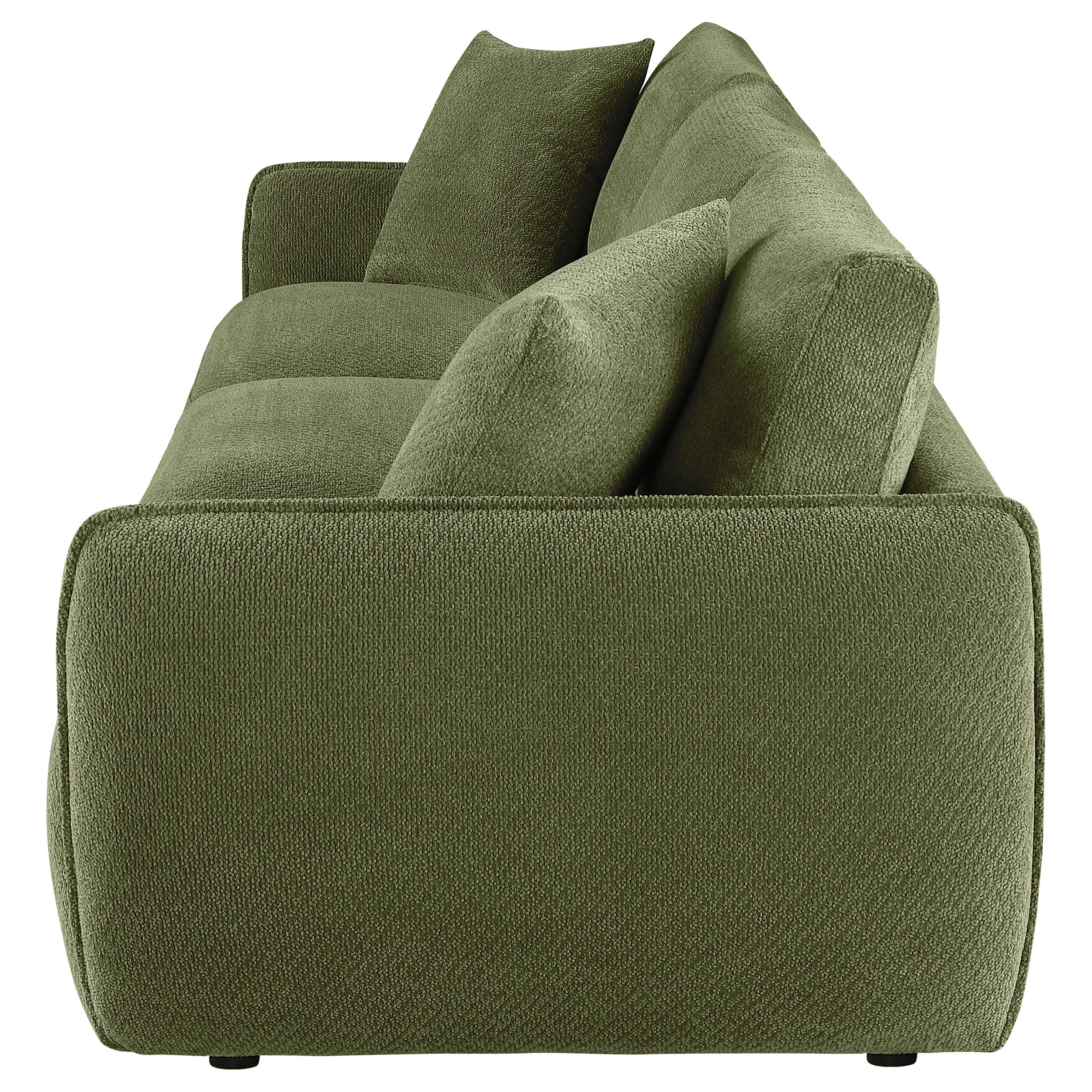 Elysia Chenille Upholstered Modular Lounge Sofa Green — view 5