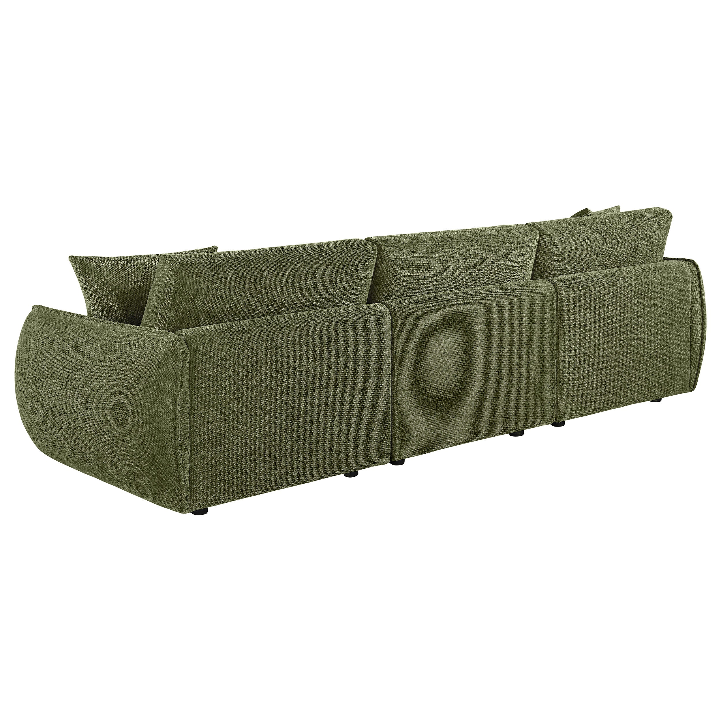 Elysia Chenille Upholstered Modular Lounge Sofa Green — view 6