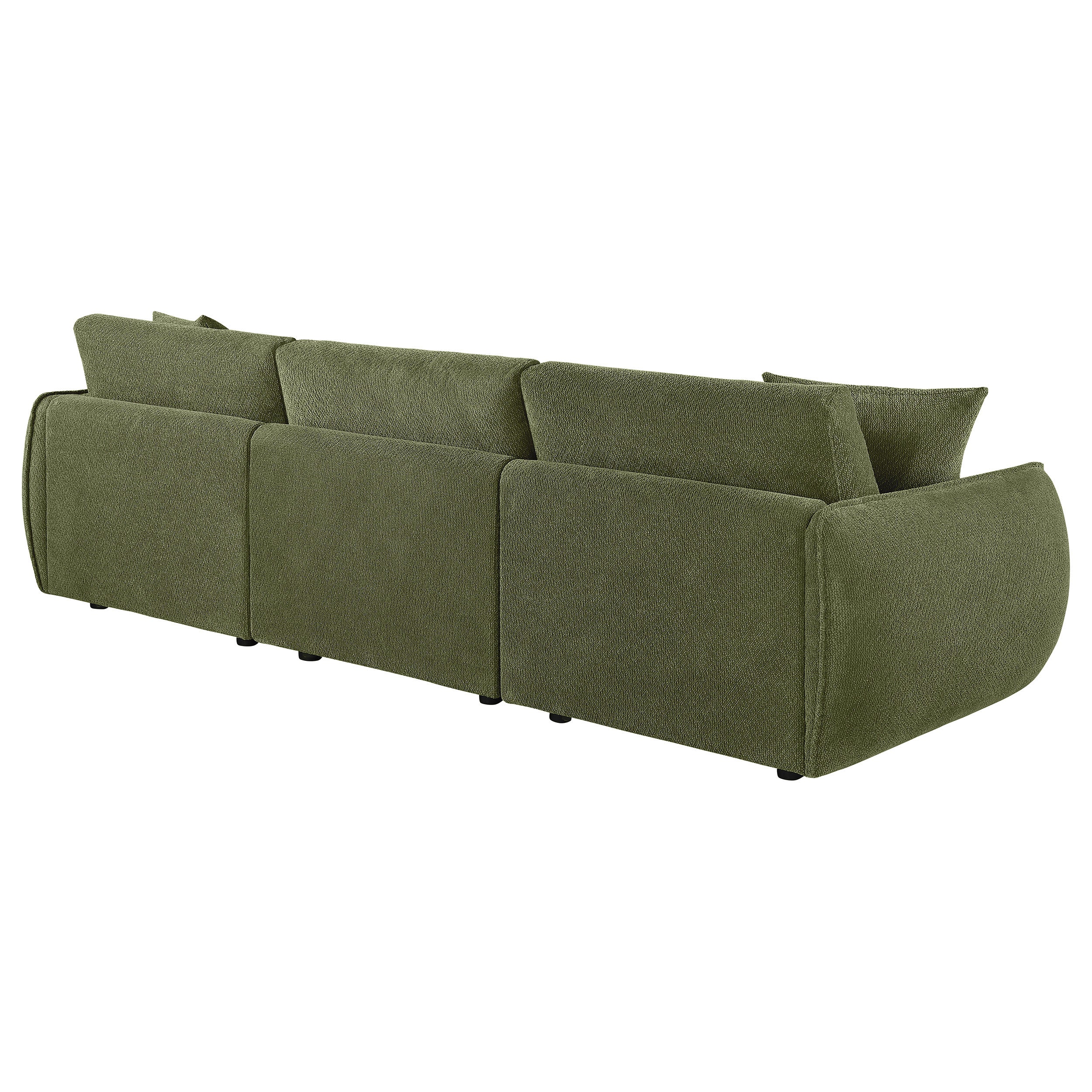 Elysia Chenille Upholstered Modular Lounge Sofa Green — view 7