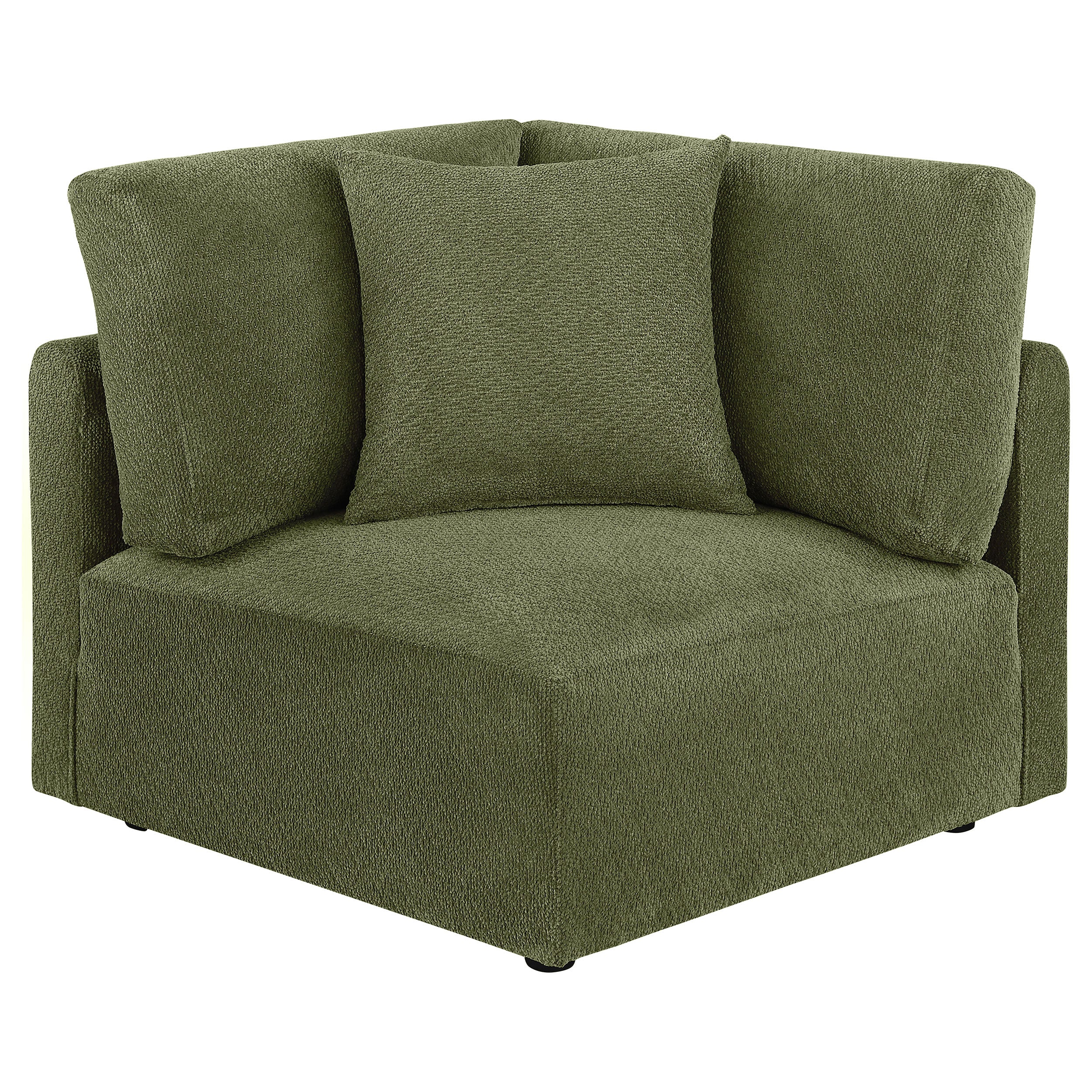 Elysia Chenille Upholstered Modular Corner Chair Green — view 2