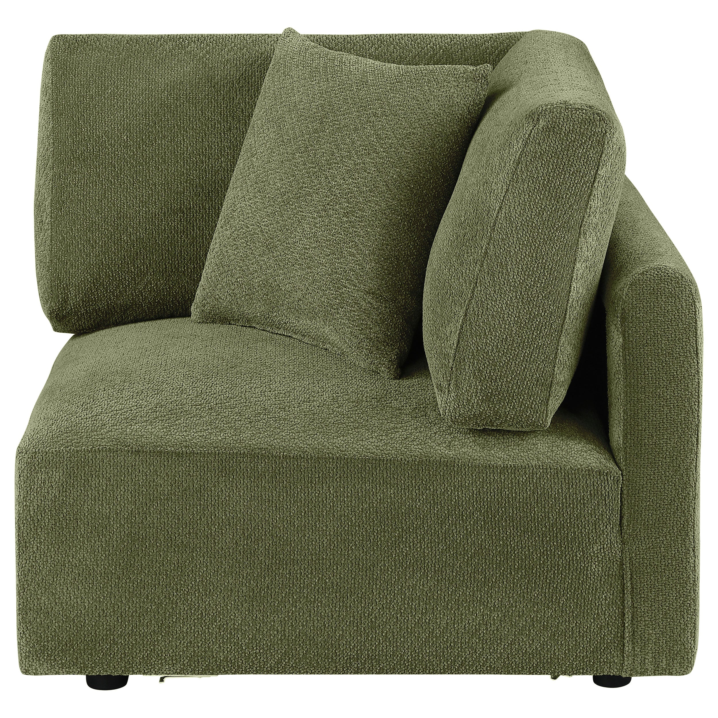 Elysia Chenille Upholstered Modular Corner Chair Green — view 3
