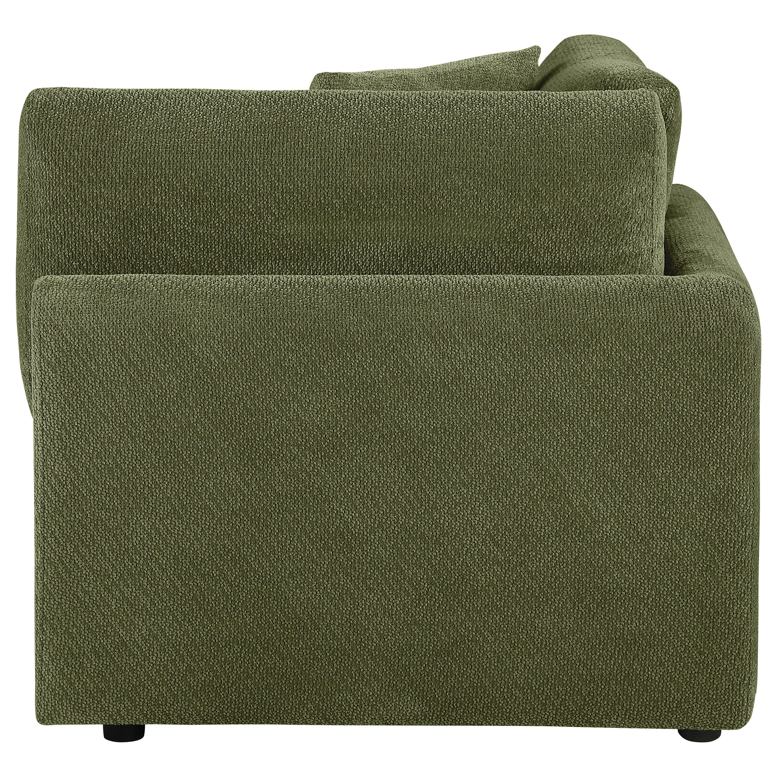 Elysia Chenille Upholstered Modular Corner Chair Green — view 4