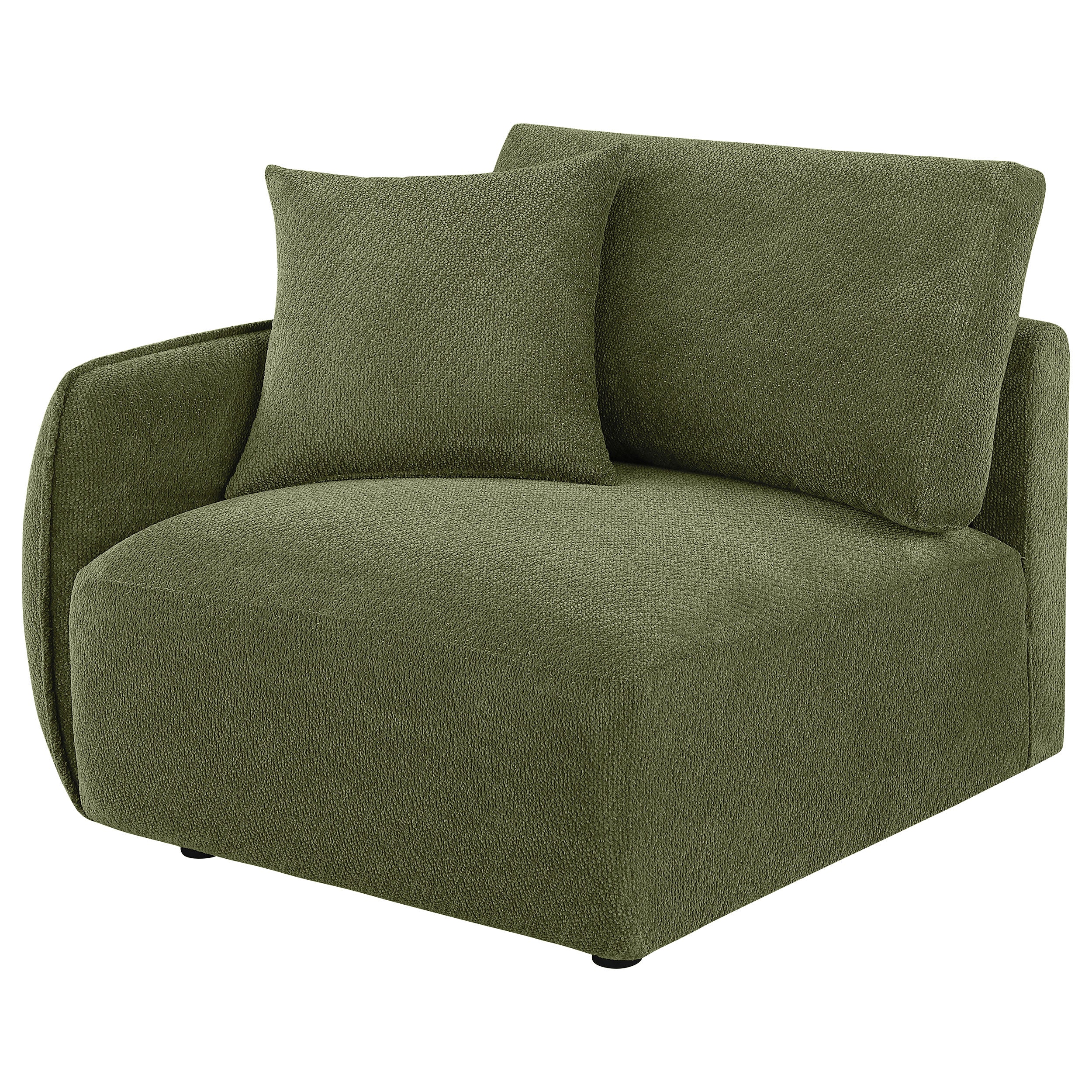 Elysia Chenille Upholstered Modular LAF Chair Green — view 3
