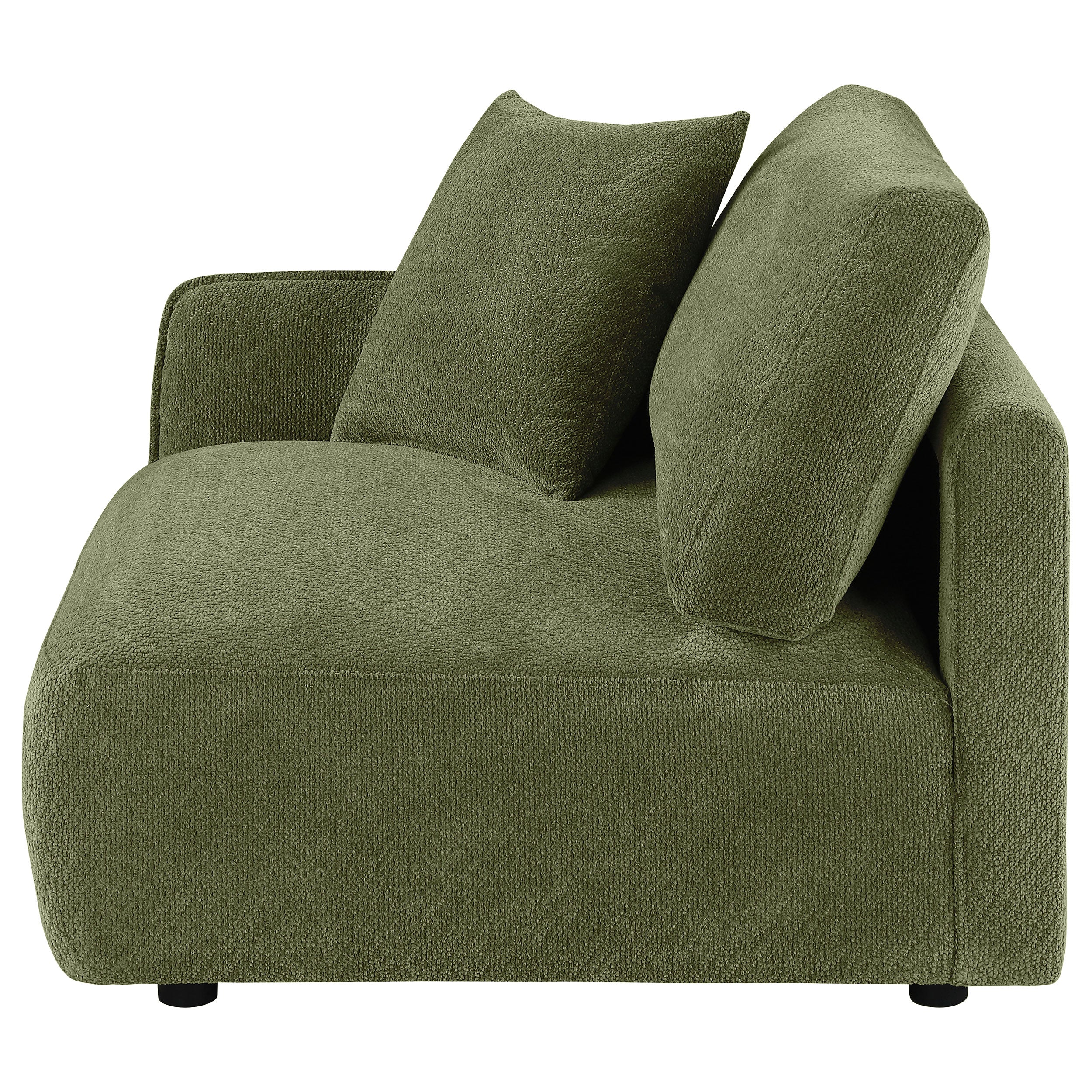 Elysia Chenille Upholstered Modular LAF Chair Green — view 4