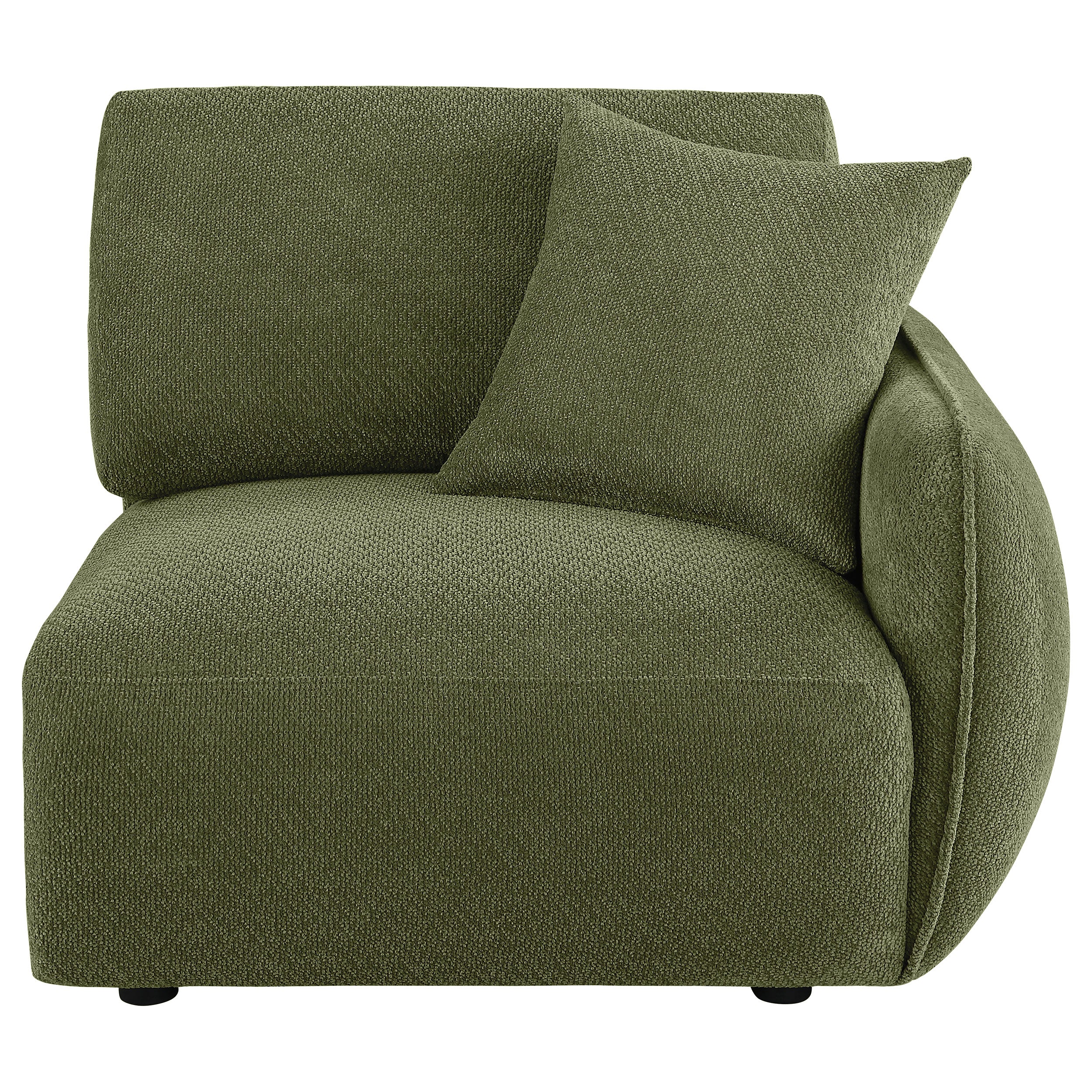 Elysia Chenille Upholstered Modular RAF Chair Green — view 2