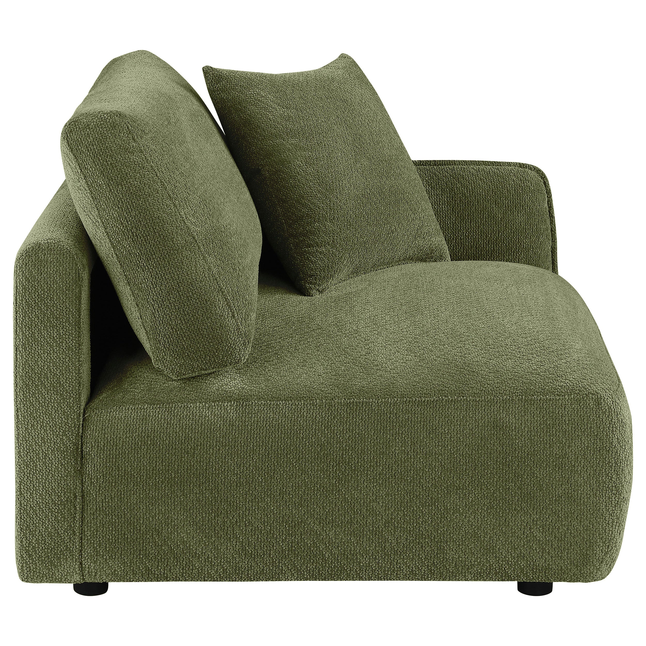 Elysia Chenille Upholstered Modular RAF Chair Green — view 7